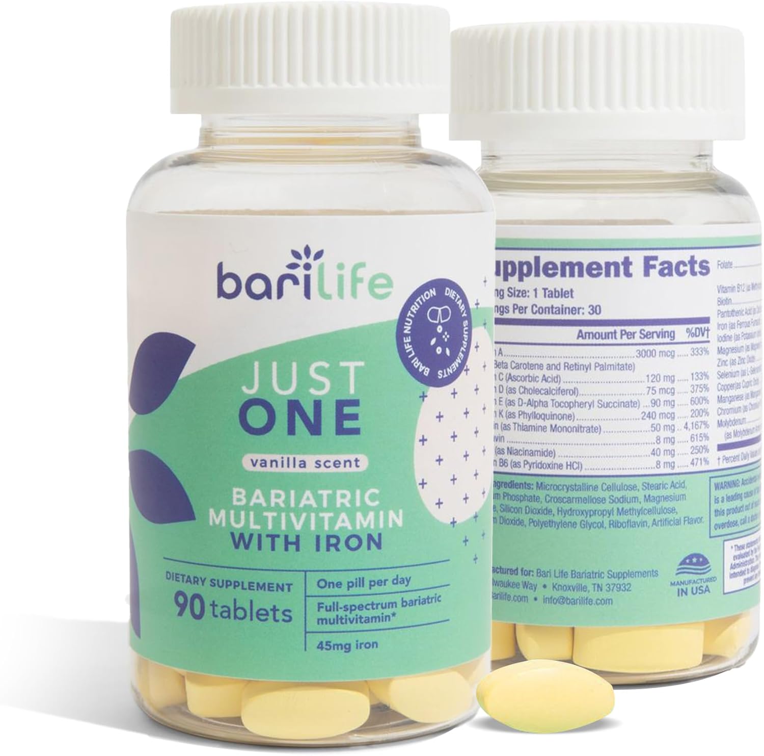 Just One - Once Daily Bariatric Multivitamin with Iron (30) - Image 3