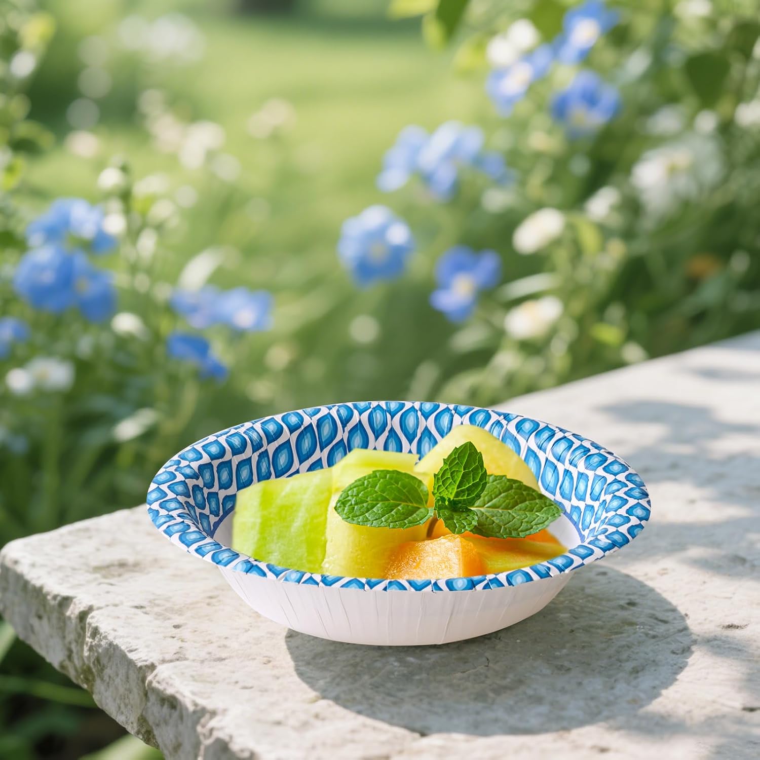 MUCHII 300 Count Paper Bowls 10 Oz Disposable Bowls, Printed Soak Proof Small Bowls for Snacks, Dessert, And Light Lunch Meals - Image 7