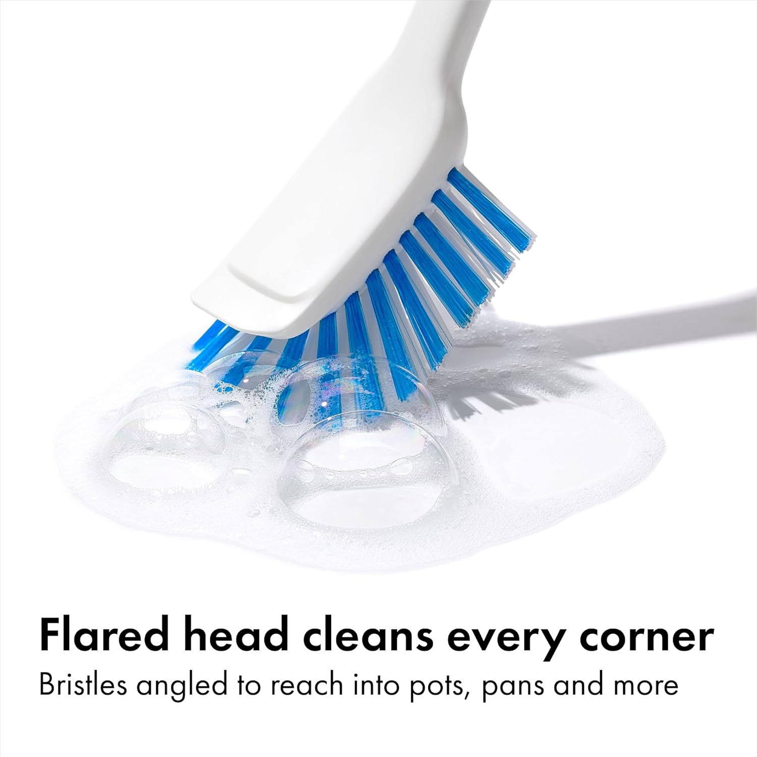OXO Good Grips Dish Brush, Nylon Bristles with Built-in Scraper, Safe for Non-Stick Cookware, Non-Slip Handle, Dishwasher Safe - Image 6