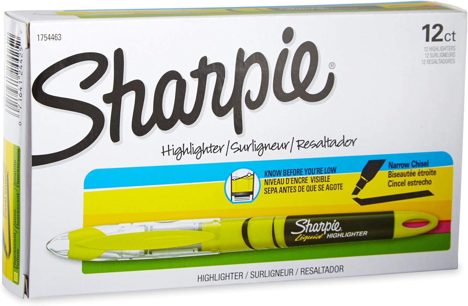 Sharpie Liquid Highlighters, Chisel Tip, Fluorescent Yellow, 12 Count - Image 2