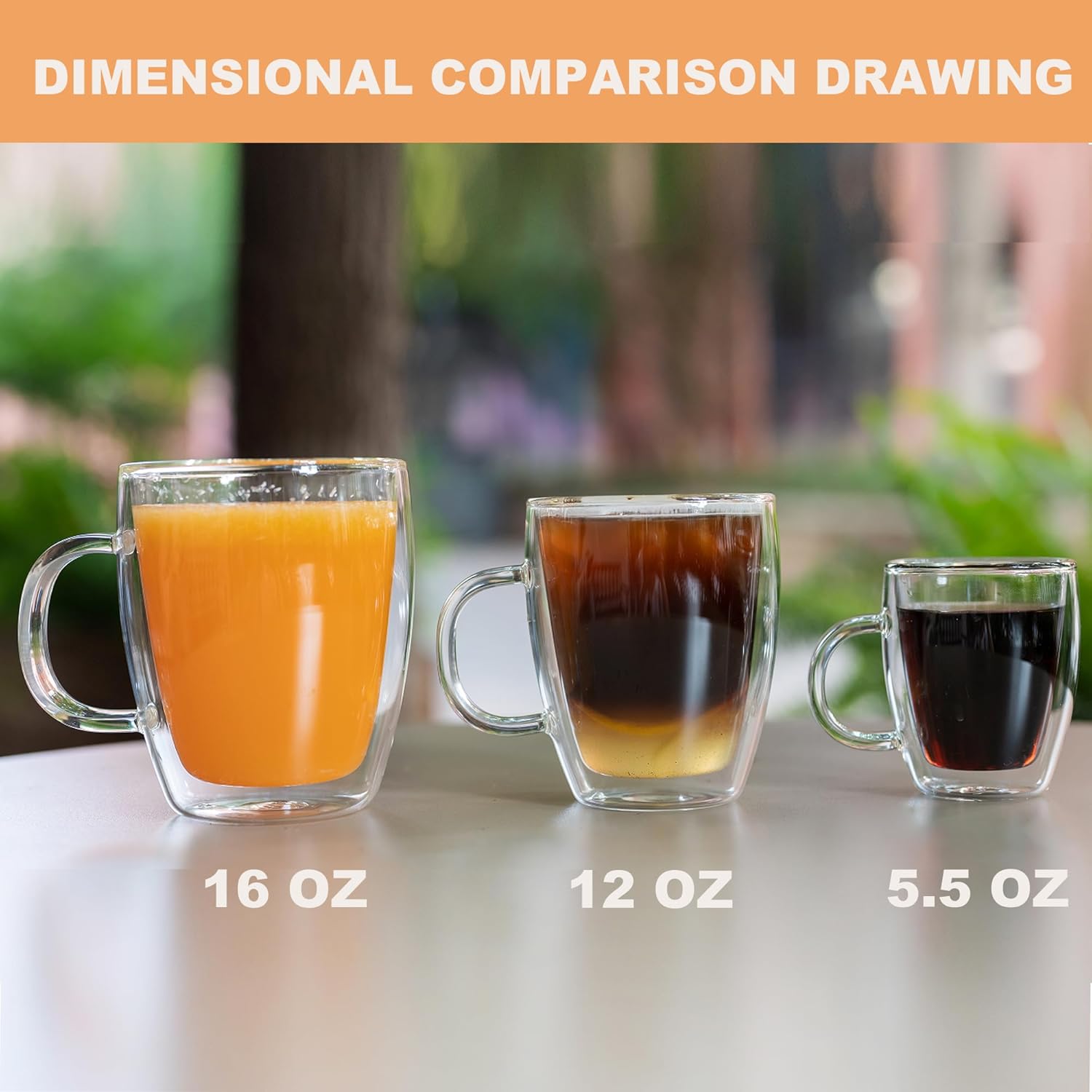 YUNCANG Double Wall Coffee Mugs, (4-Pcak) 16 Ounces-Clear Glass Cups with Handle,lnsulated,Cappuccino,Tea,Latte Cups,Beverage Glasses Heat Resistant - Image 8