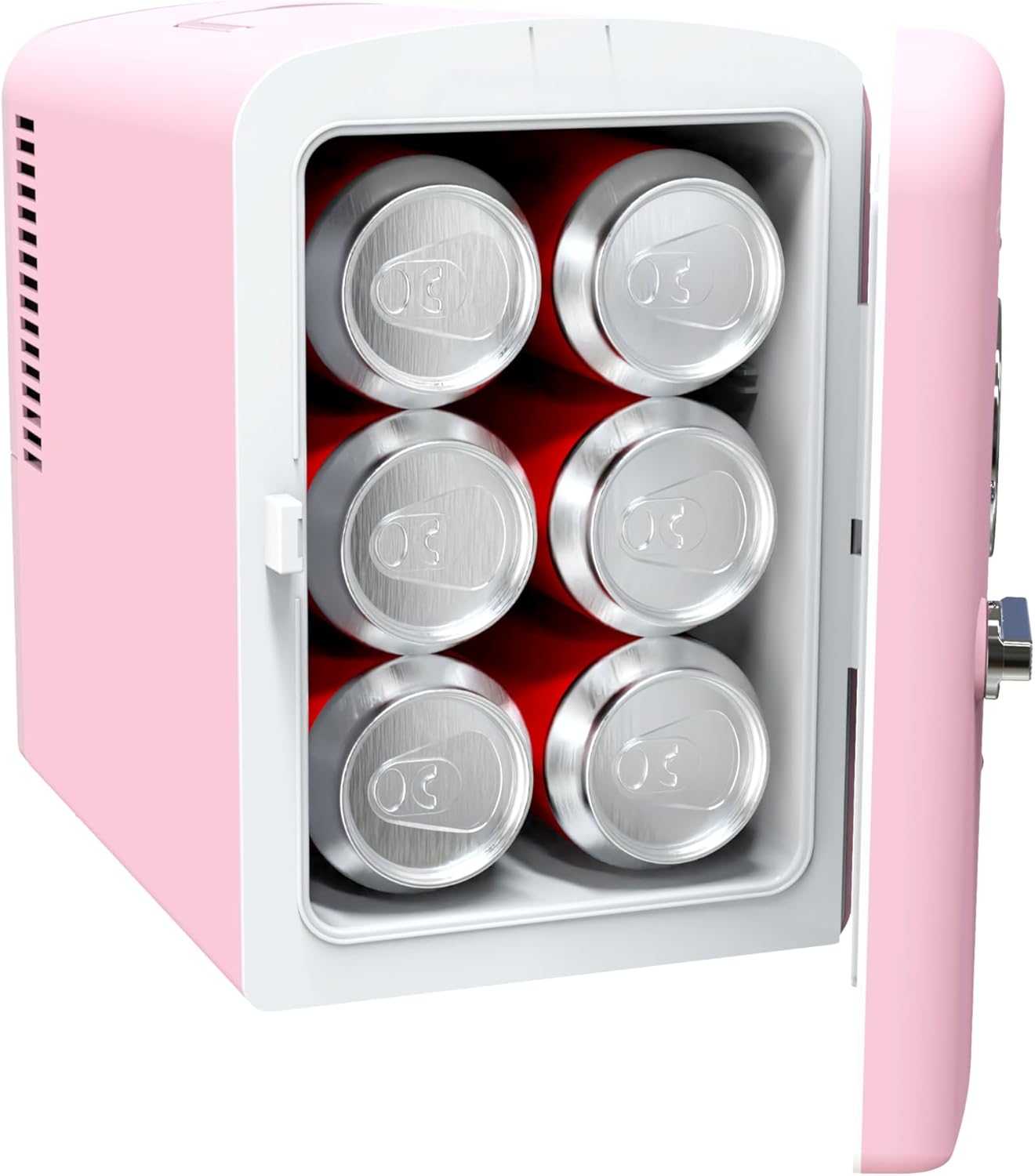 Frigidaire Retro 9-Can Mini Personal Fridge Portable Cooler for Car, Office, Bedroom, Dorm Room, or Cabin, 11.8" D x 7.1" W x 10.1" H, PINK - Image 3