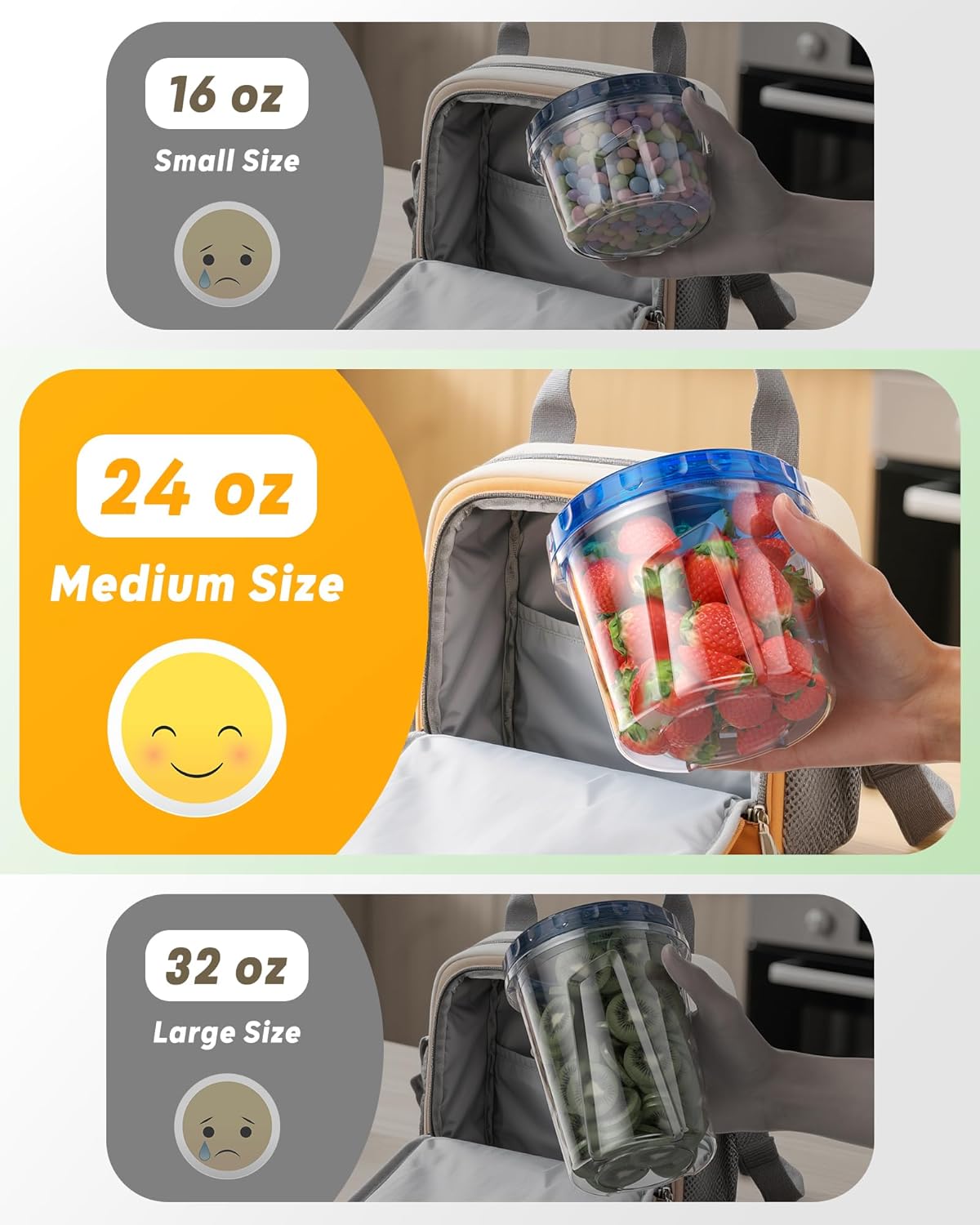BiuLeon 6 Pack-24 oz Freezer Storage Containers, Plastic Food Storage Containers with Twist Top Lids, BPA Free and Reusable Soup Containers with Lids, Leakproof/Microwave/Dishwasher Safe - Image 6