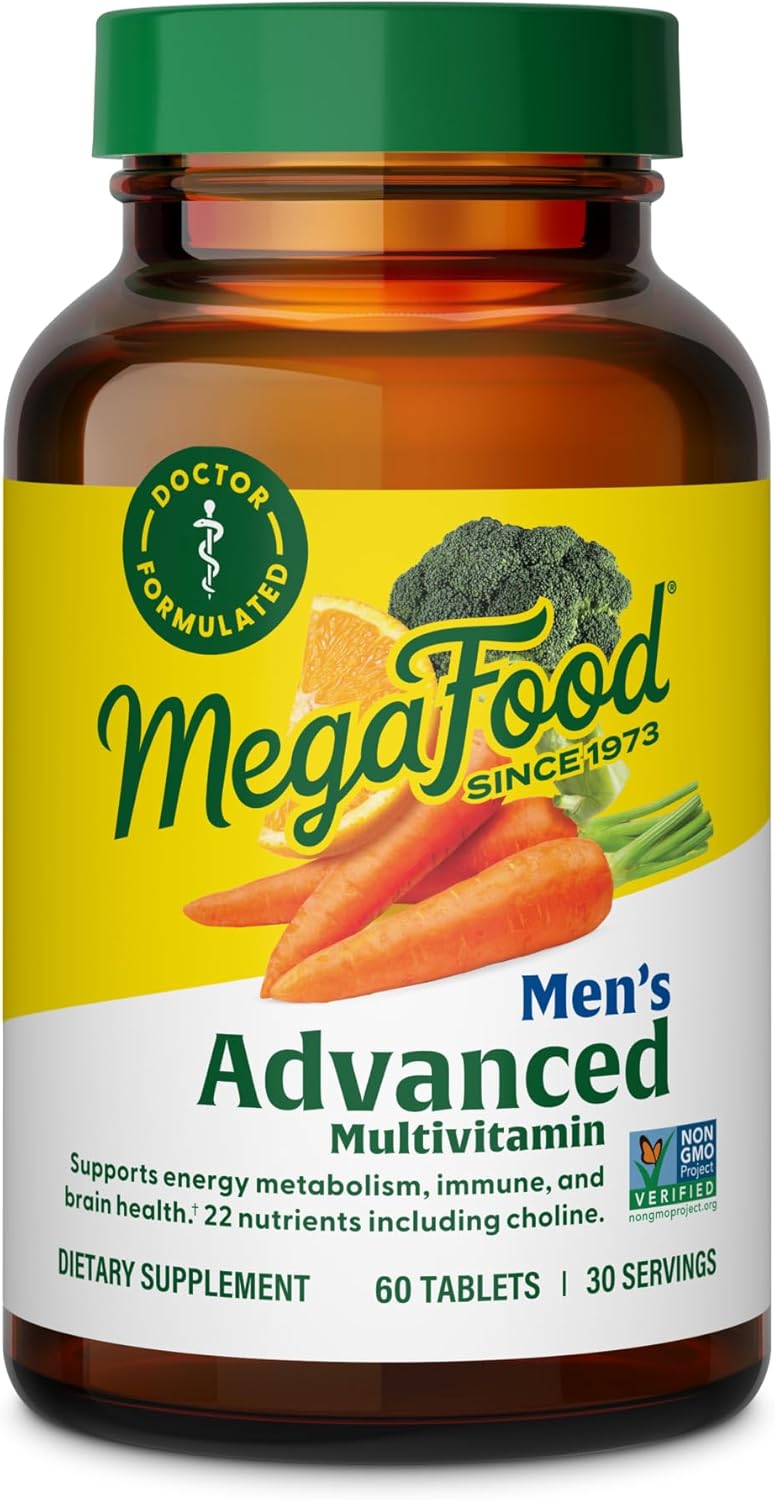 MegaFood Men's Advanced Multivitamin for Men - Doctor -Formulated - Choline, Vitamin B12, Vitamin D, Vitamin C & Zinc - Brain Health & Immune Support - Non-GMO - Vegetarian - 60 Tabs (30 Servings) - Image 2
