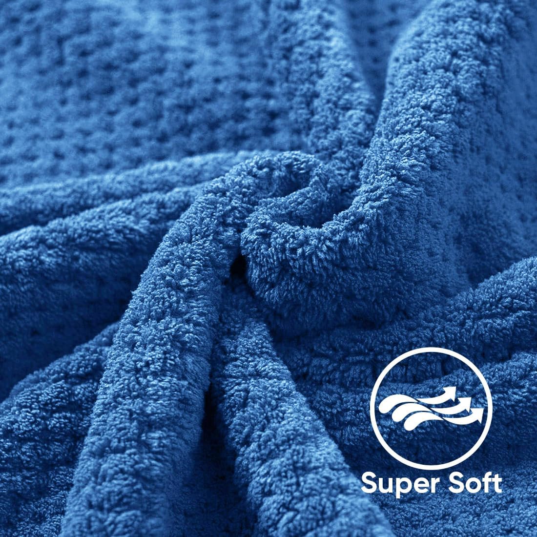 HOMEXCEL Bath Towel Set Pack of 4, 30 x 60 Inches Large Microfiber Bath Towels, Soft, Absorbent, and Quick Dry Towels for Bathroom, Pool, Beach, Swim, and Yoga, Large Bathroom Towels, Blue - Image 2