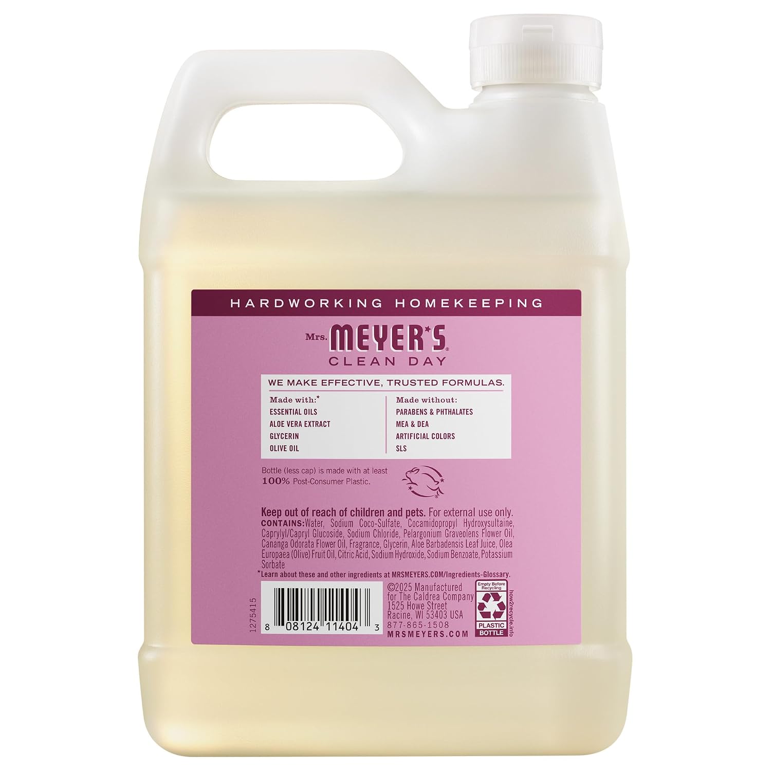 MRS. MEYER'S CLEAN DAY Liquid Hand Soap Refill, Cruelty Free and Biodegradable Hand Wash Made with Essential Oils, Peony Scent, 33 oz - Image 3