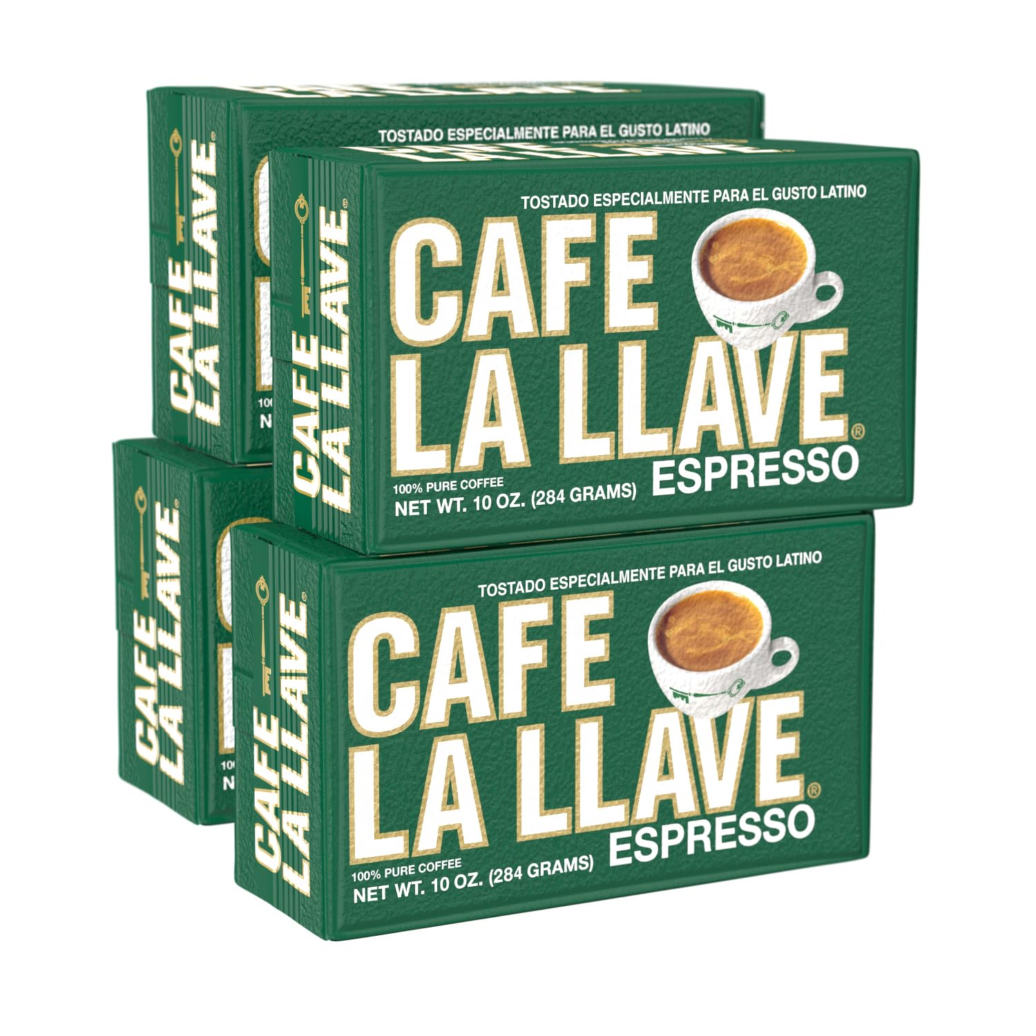 Cafe La Llave Dark Roast Ground Espresso Coffee, 10 oz Bricks (Pack of 4) – Cuban Style, Bold & Rich Flavor, for Espresso, Moka Pot & Drip - Image 2