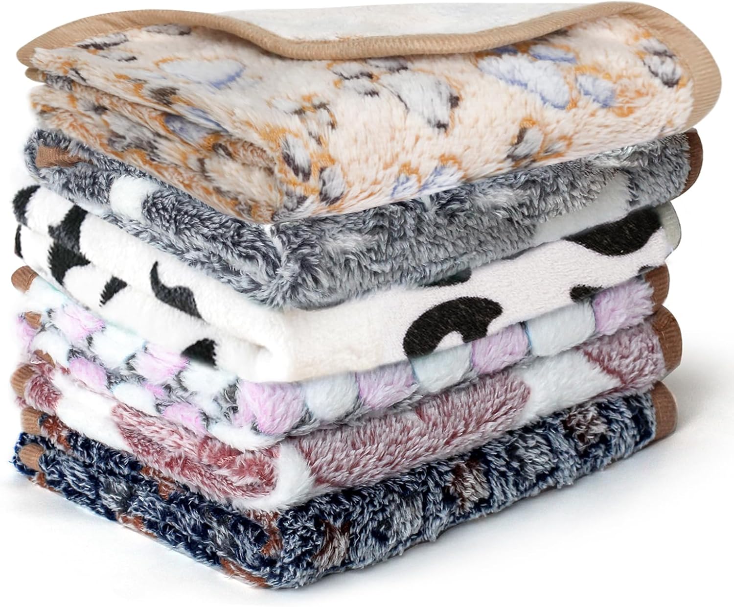 YedsIntu 6 Pcs Absorbent Guinea Pig Blankets Washable Small Animal Fleece Bedding Cage Liners Reusable Pet Pee Pad Sleep Mat Pad Cover for Hamster Ferret Rabbit Chinchilla Hedgehog (16"x24") - Image 2