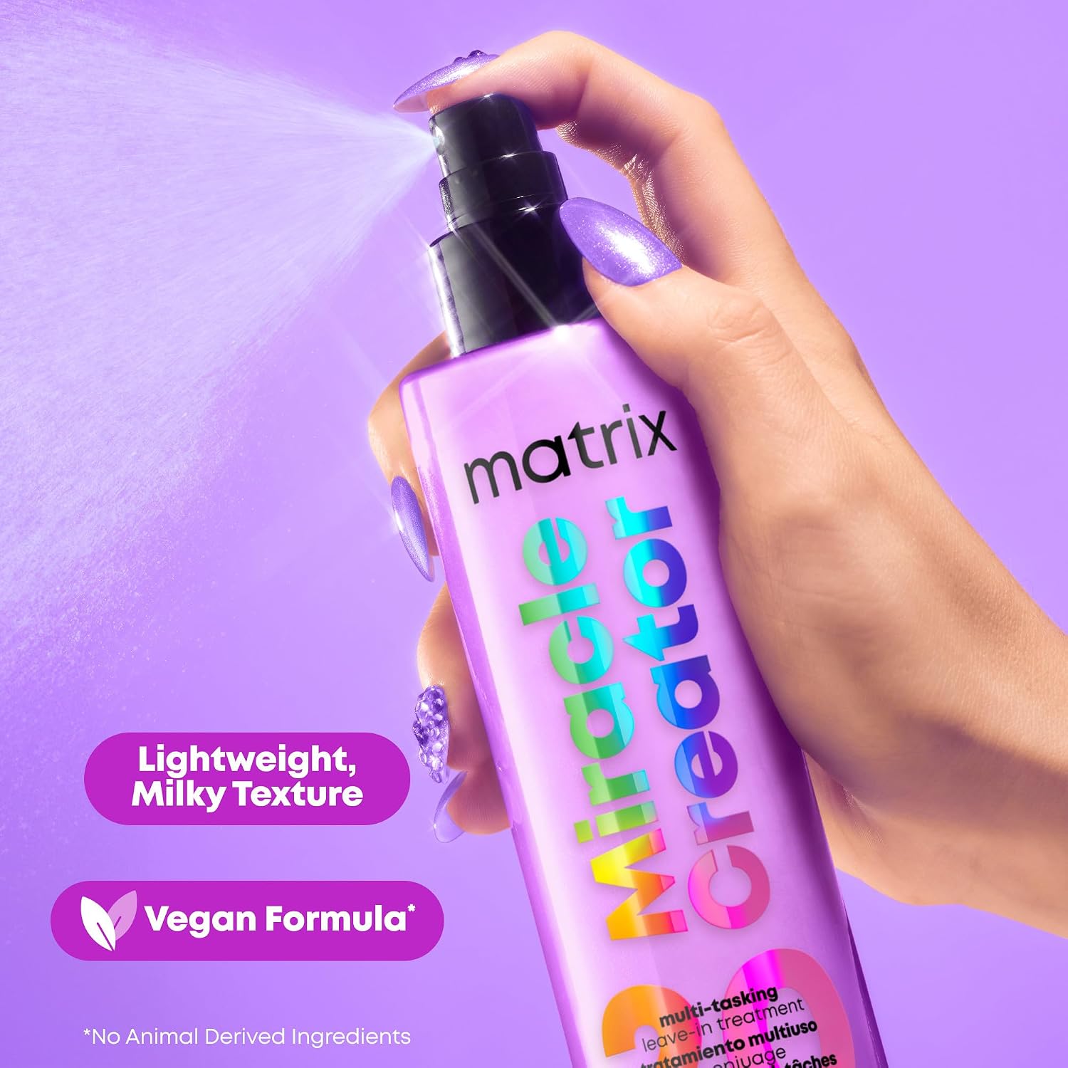 Matrix Miracle Creator Leave-In Conditioner Spray - Heat Protectant, Anti-Frizz, Moisturizing & Detangling, Adds Shine, Primes For Styling, For Damaged & All Hair Types, Sulfate Free, 3.4 Fl Oz - Image 7