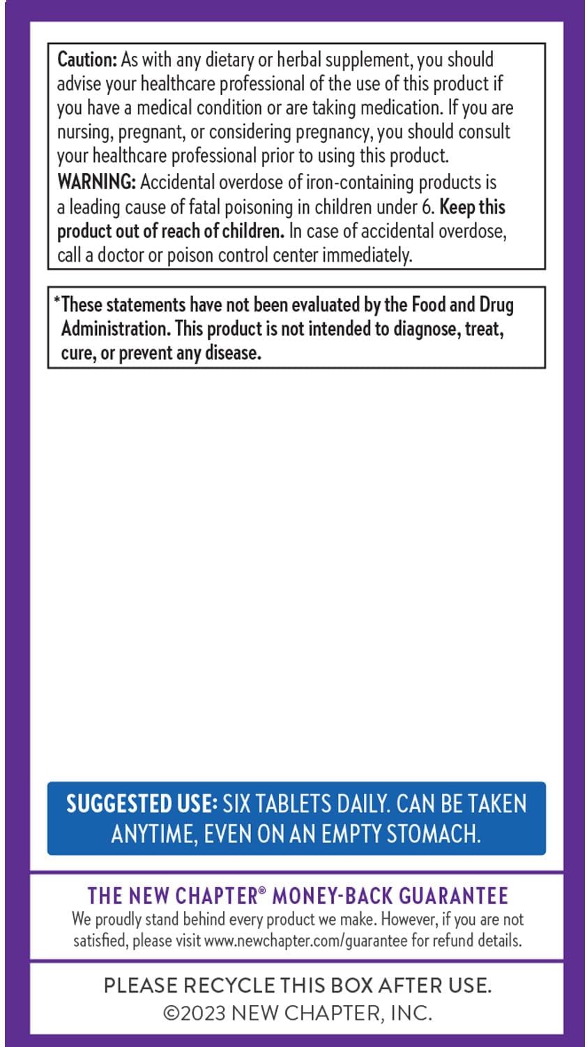 New Chapter Tiny Tabs Multivitamin with 20+ Nutrients for Immune, Cellular Energy & Stress Support, Including Vitamin D3 + B Vitamins, 192 Count - Image 8