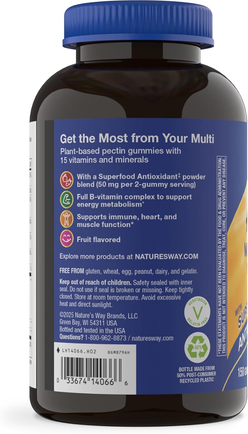 Nature's Way Alive! Men’s Multivitamin Gummies, Daily Gummy Vitamin for Men, Supports Cellular Energy Metabolism, Immune Health, Muscle Function*, with Vitamins A, C, D3, Zinc, Vegetarian, 150 Count - Image 10