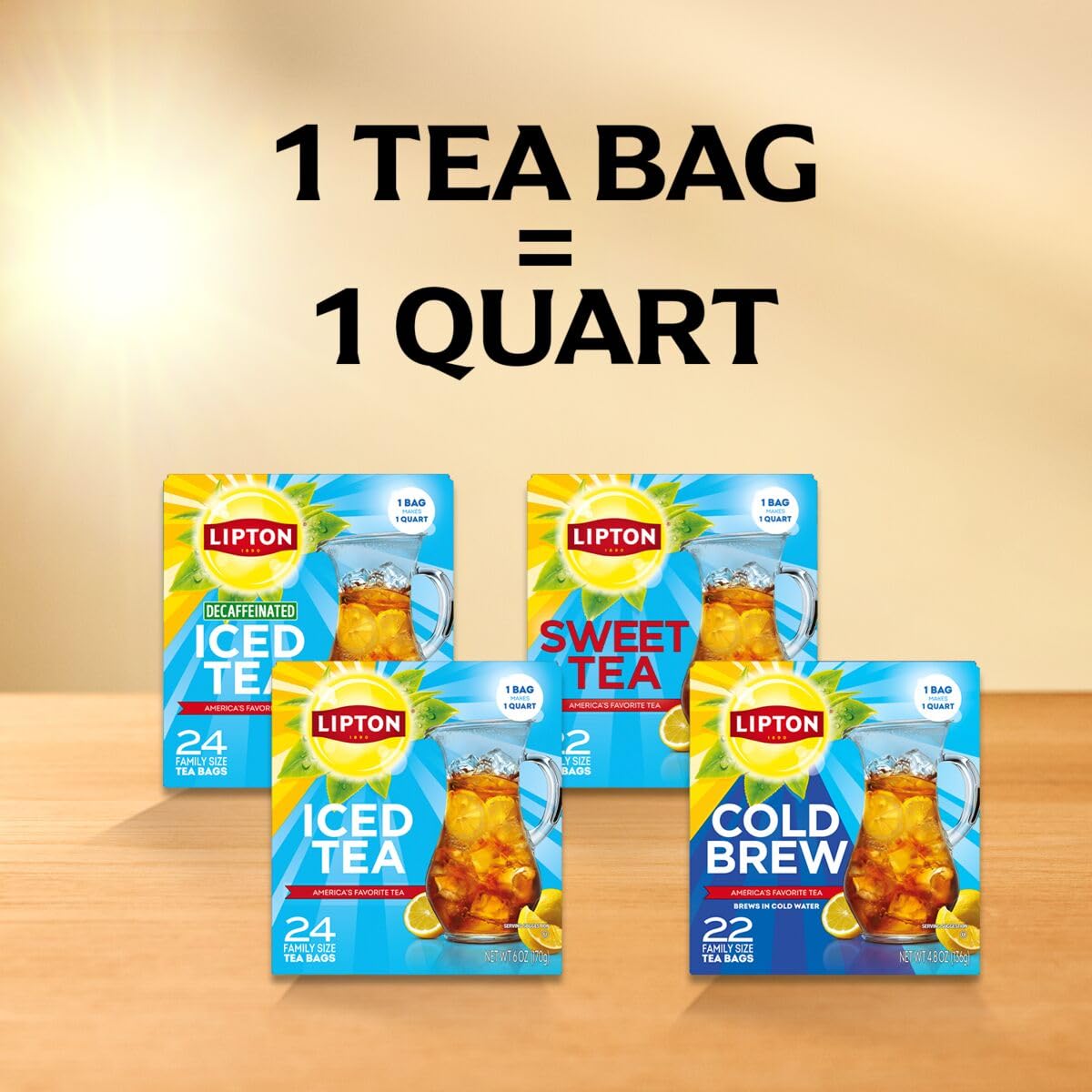 Lipton Unsweetened Black Tea Bags Family Size 144-Count Zero Calories Rainforest Alliance Certified for Iced Tea Brewing Premium Quality Smooth Crisp Taste 6-Pack - Image 9