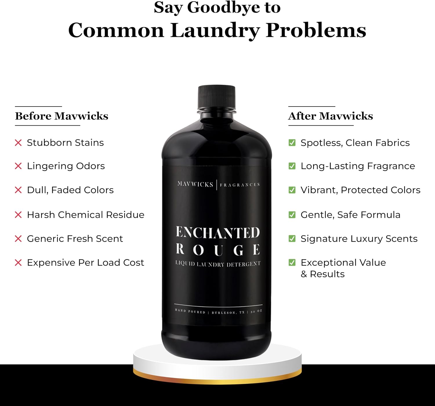 Mavwicks - Laundry Liquid Detergent (Enchanted Rouge) - 32 Oz Laundry Perfume Bottle for Men & Women, Stain & Odor Remover, Deep Clean, Long-Lasting Fragrance and Freshness for All Fabrics - Image 4