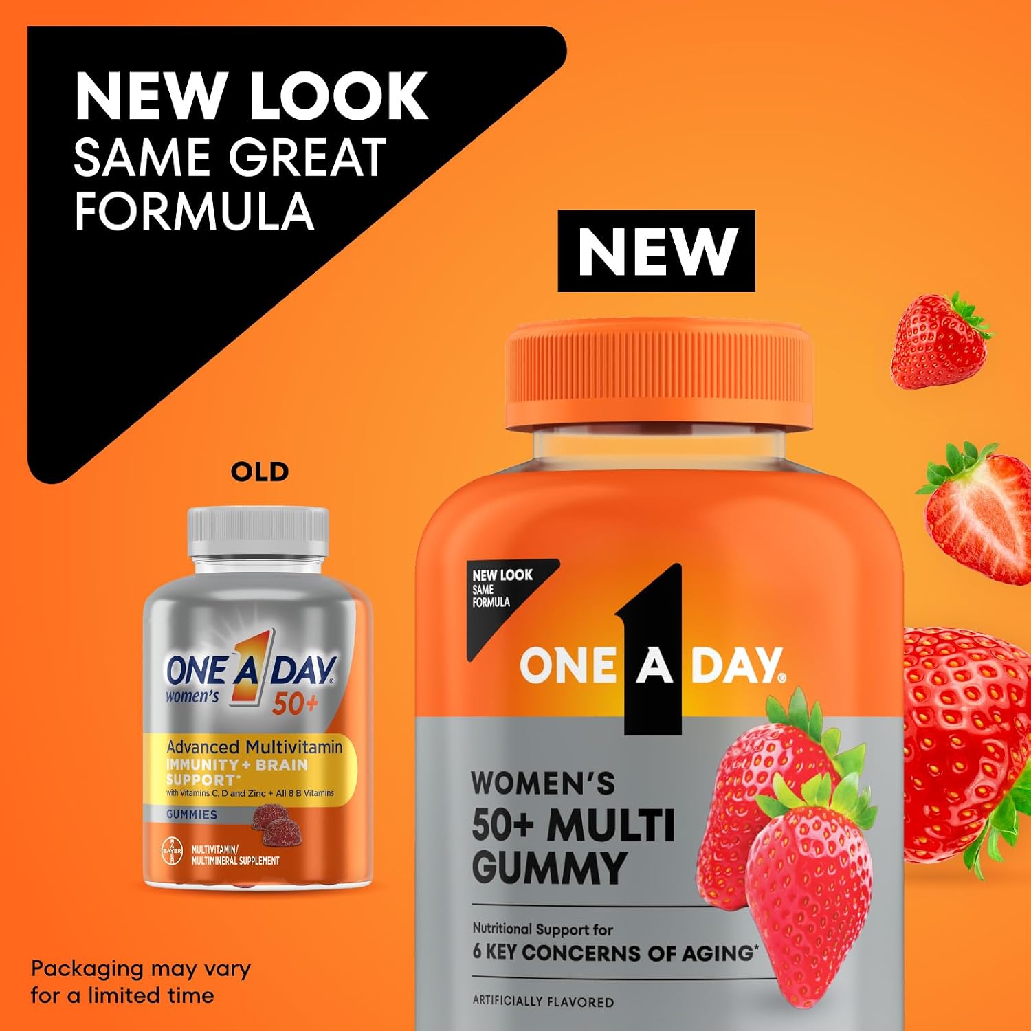 One A Day Multivitamin for Women 50 and Over, Women's Multivitamin Gummy 50 plus for Immune Support, Eye Health & Healthy Brain Function, Gummy Vitamins for Women 50 plus, 110 Ct (Packaging May Vary) - Image 3
