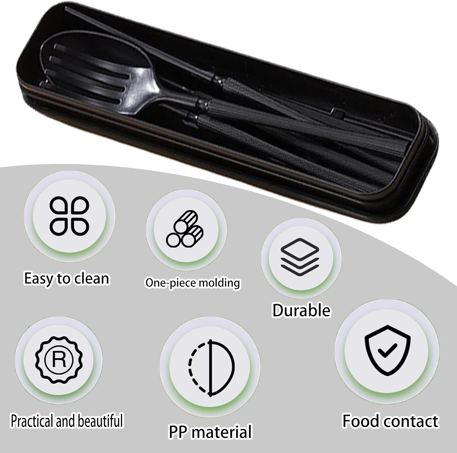 1 Set Wheat Straw Reusable Travel Utensils Set with Case, Portable Camping Cutlery Includes Fork, Knife & Spoon for Adults, Picnic, Lunch Box & Daily Use - Image 7