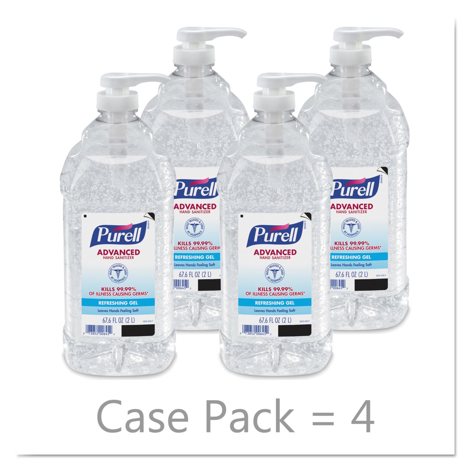 Purell Advanced Hand Sanitizer Refreshing Gel, Clean Scent, 2-Liter Pump Bottle 9625-04 (Pack of 4) - Image 9
