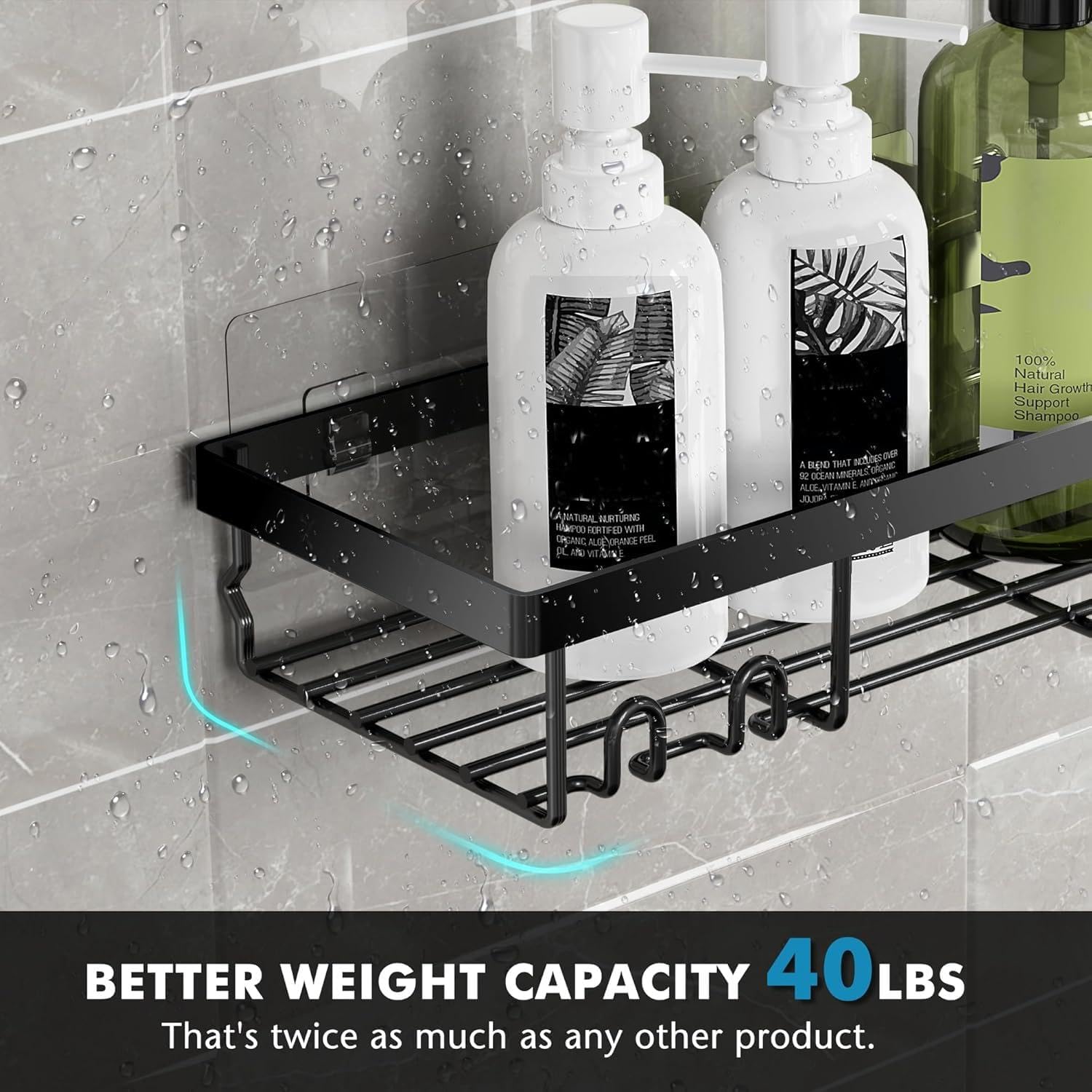 Moforoco Adhesive Shower Caddy Organizer Shelves Rack - 5 Pack Corner Bathroom Storage Organization, Home & Kitchen Decor Inside RV Accessories, Hanging First Apartment Household Camper Essentials - Image 5