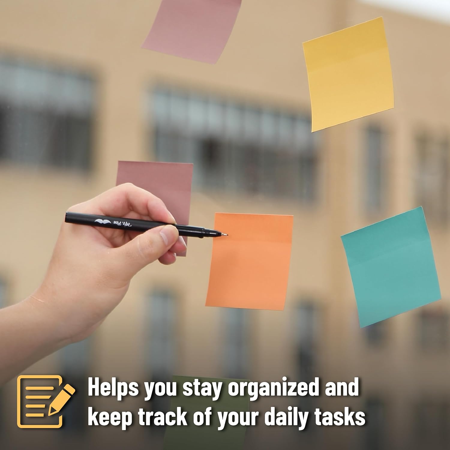 Mr. Pen- Sticky Notes, 3"x3", 12 Pads, 600 Sheets, New Earthy Colors, Sticky Notes Bulk, Self-Stick Note Pads, Perfect for Office, School, Home, Study & Organization - Image 4