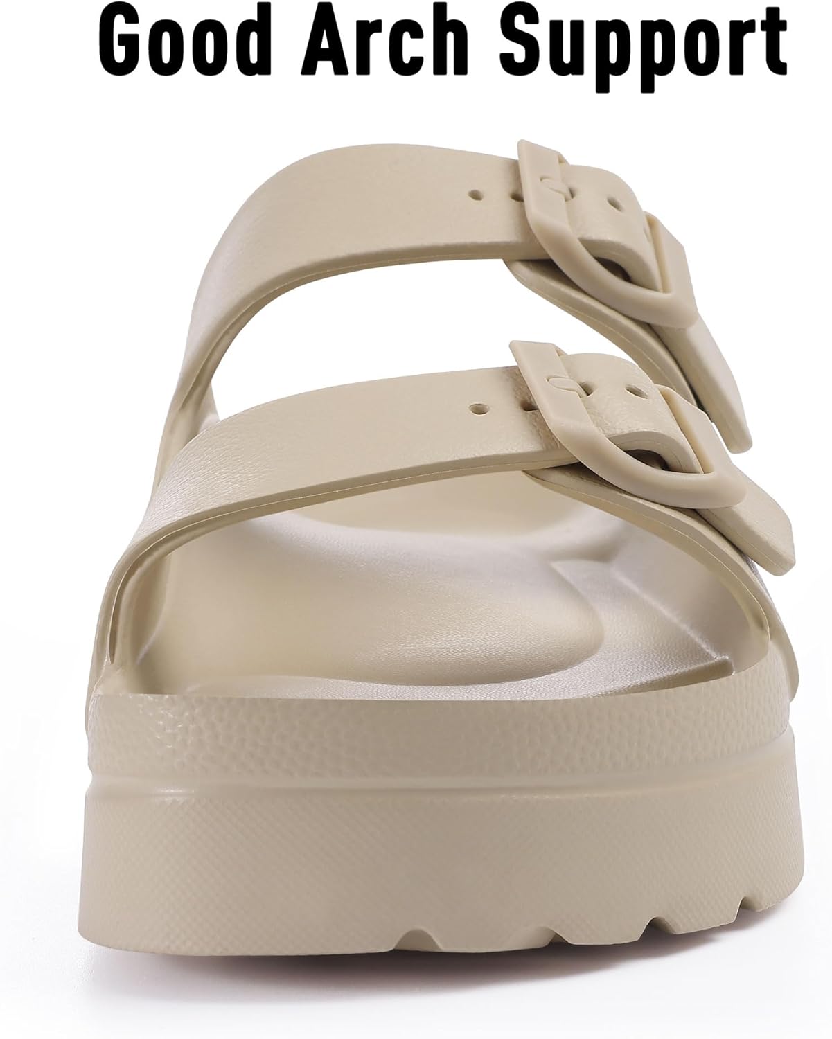 Goosecret Women's Platform Sandals with Arch Support, Chunky Lightweight Foam Slip on Slides, Comfortable Summer Beach Sandals with Adjustable Buckle - Image 6