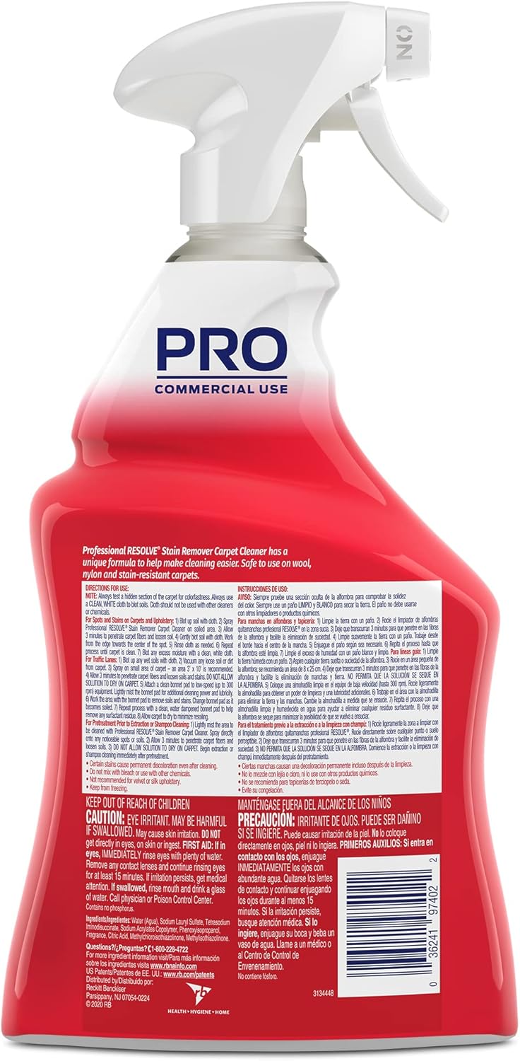Resolve Professional Strength Spot and Stain Carpet Cleaner, Carpet Cleaner, Carpet Cleaner Solution, 32 Fl Oz - Image 5