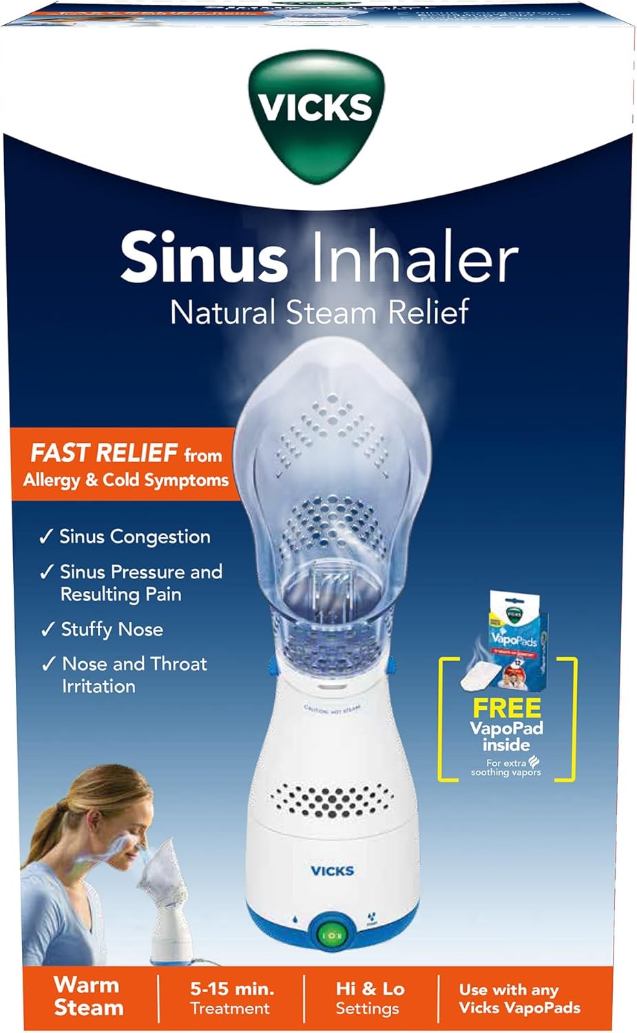 Vicks Sinus Inhaler, Plug-in Non-Medicated Steam Inhaler for Sinus Relief, Allergies, Congestion & Colds, Vocal Steamer, Soothes Nasal & Throat Passages, Works with VapoPads (1 Included) - Image 11