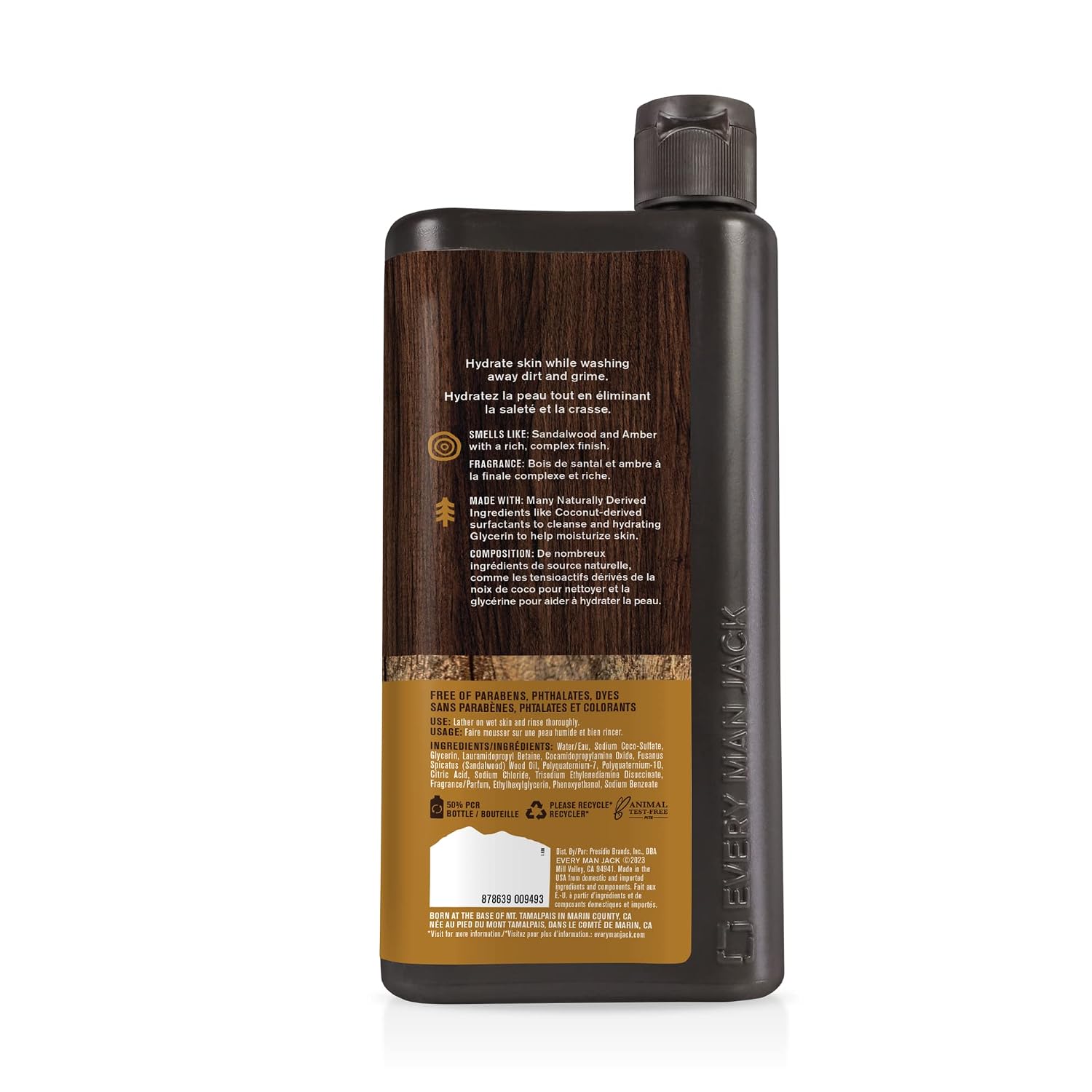 Every Man Jack Amber+Sandalwood Hydrating Mens Body Wash for All Skin Types-Cleanse, Nourish, and Hydrate Skin with Naturally Derived Ingredients-Paraben Free, Phthalate Free, Dye Free-24oz(Pack of 2) - Image 10