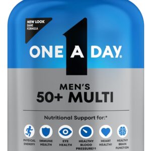 One A Day Men’s 50+ Healthy Advantage Multivitamin, Multivitamin for Men with Vitamins A, C, E, B6, B12, Calcium and Vitamin D, Tablet, 200 Count (Pack of 1)