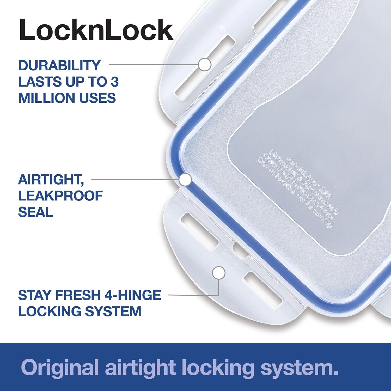 LOCK & LOCK Easy Essentials Pantry Food storage containers with lids / Pantry storage / Airtight containers, BPA free - Square - 11 cup - Great for Sugar, Clear - Image 5