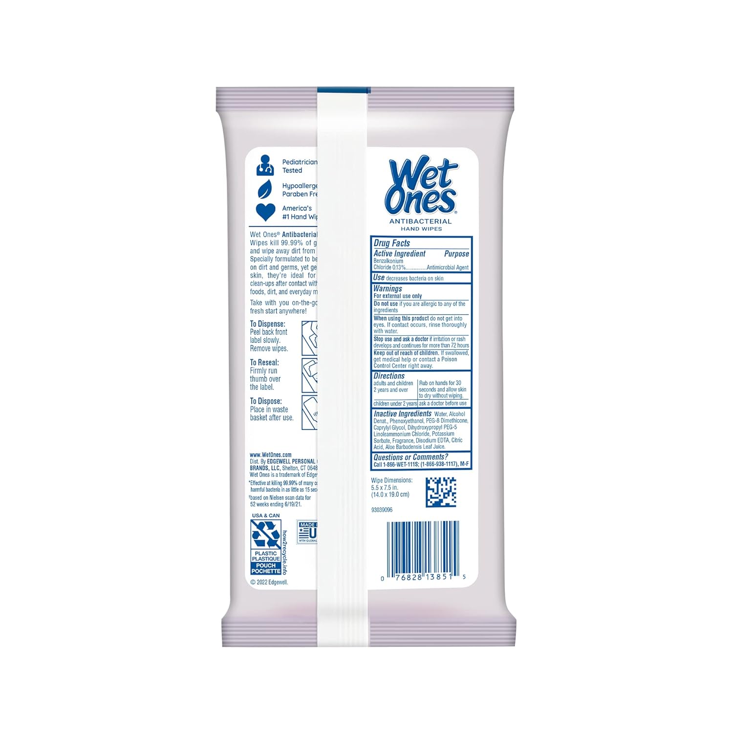 Wet Ones Antibacterial Lavender Hand Wipes | Travel Wipes Case, Moisturizing | 20 ct. Travel Size Wipes (10 pack) - Image 2