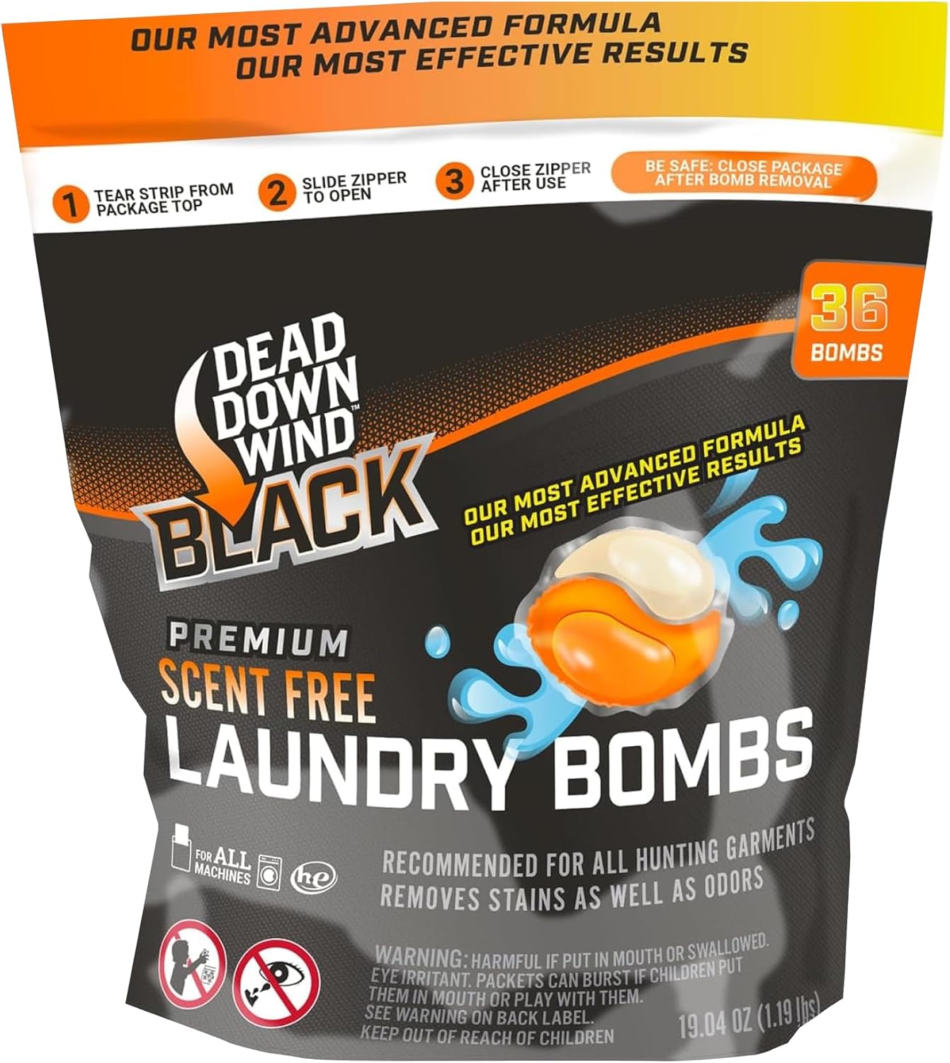 DEAD DOWN WIND BLACK Premium Unscented Laundry Detergent Pods (36 Ct) - Scent Eliminating Detergent Pods for Clothing and Gear - Durable Hunting Scent Eliminators - Advanced Hunting Gear - Image 2