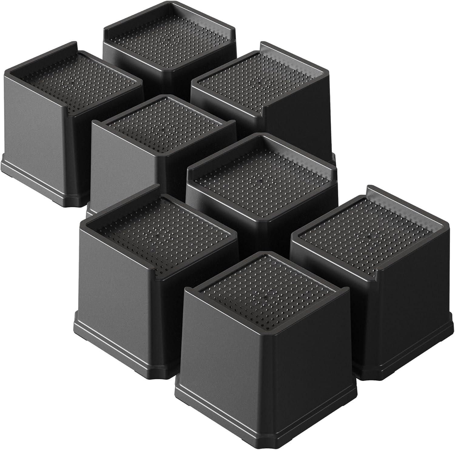 Bed Risers 4 Inch Heavy Duty 8 Pack L-Shaped Bed Furniture Elevators 1,500 lbs Oversized Lifts Up Riser for Sofa and Table - Image 2