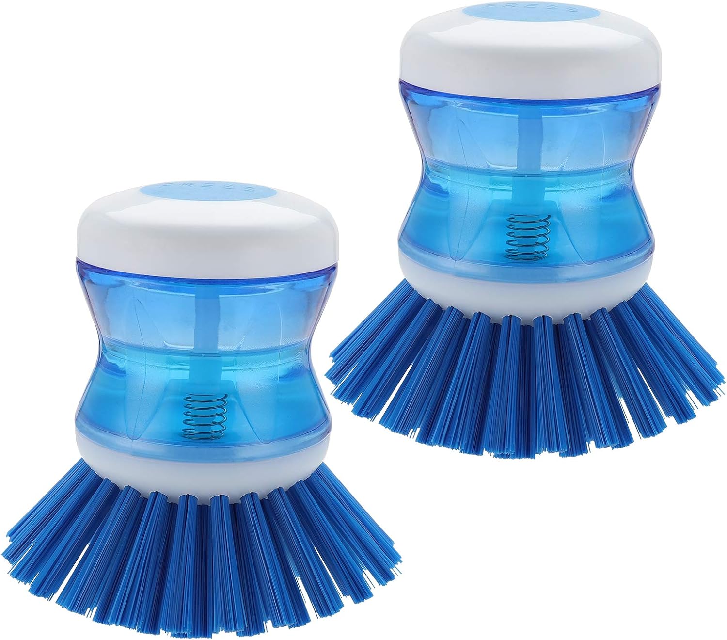Dish Brush with Soap Dispenser, Stiff Bristles Dish Scrubber for Pots, Pans & Sink Cleaning, 2 Pack - Image 2