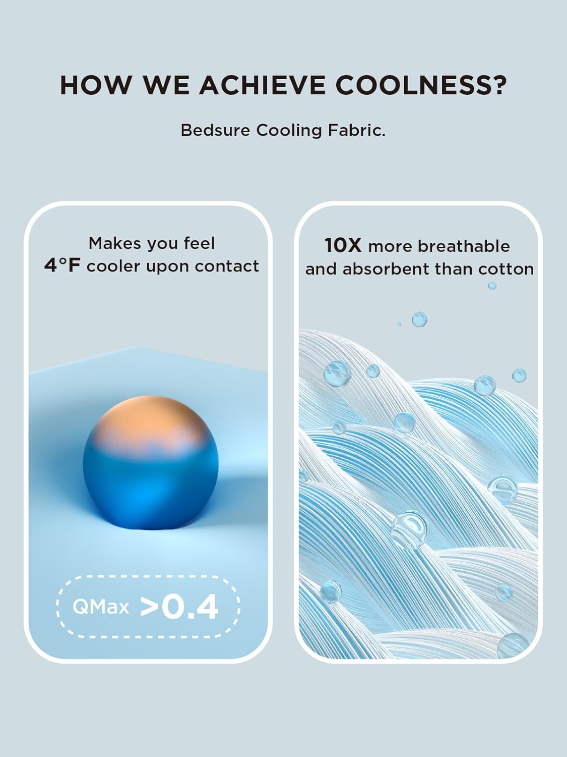 Bedsure Cooling Sheets King Size, Cooling Bed Sheets for Hot Sleepers, Chill Cool Sheet, Deep Pocket Up to 18 Inches, Soft & Breathable King Size Sheets Set, 4 Pieces, Grey - Image 4