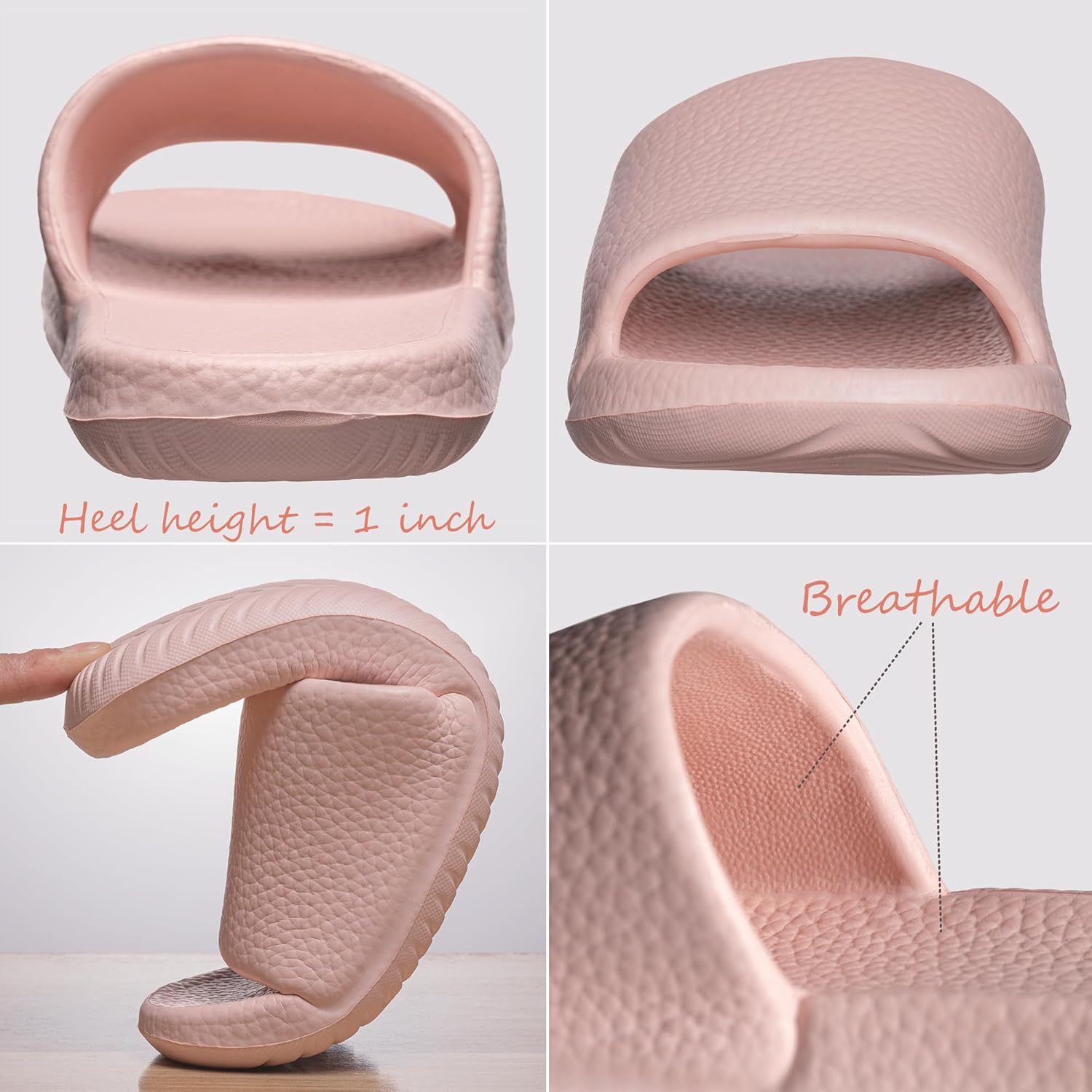 Happy Lily Shower Shoes for Women, Non-Slip Shower Slippers Quick-drying Material, Ultra-soft Lightweight Slide Sandals with Simple Style - Image 5