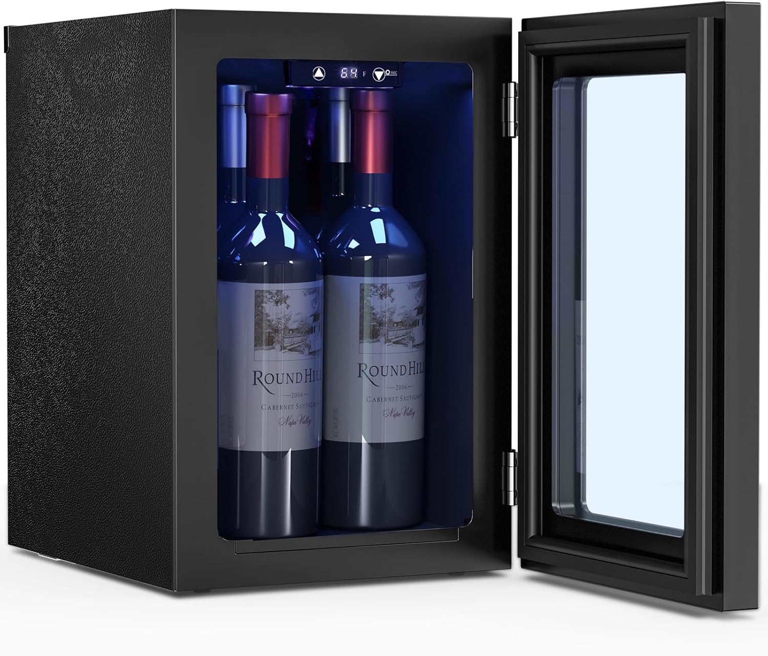 Antarctic Star 0.6Cu. Ft. Freestanding Counter-top Wine Cellar Mini Fridge, 4-Bottle Red Wine Beverage Refrigerator, Quiet, Portable, LED Light and Display, 40-61 ℉, Black - Image 2