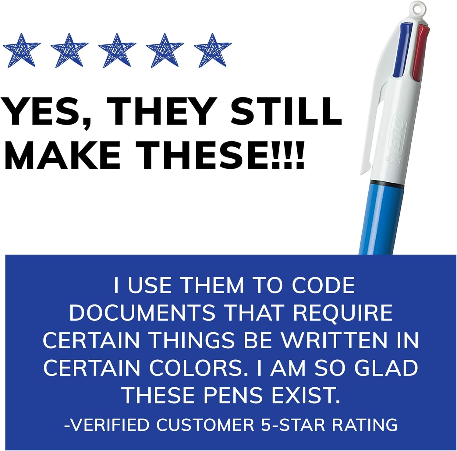 BIC 4-Color Original Retractable Ballpoint Pen with 1.0 mm Medium Point, 3-Count in Assorted Ink - Image 8