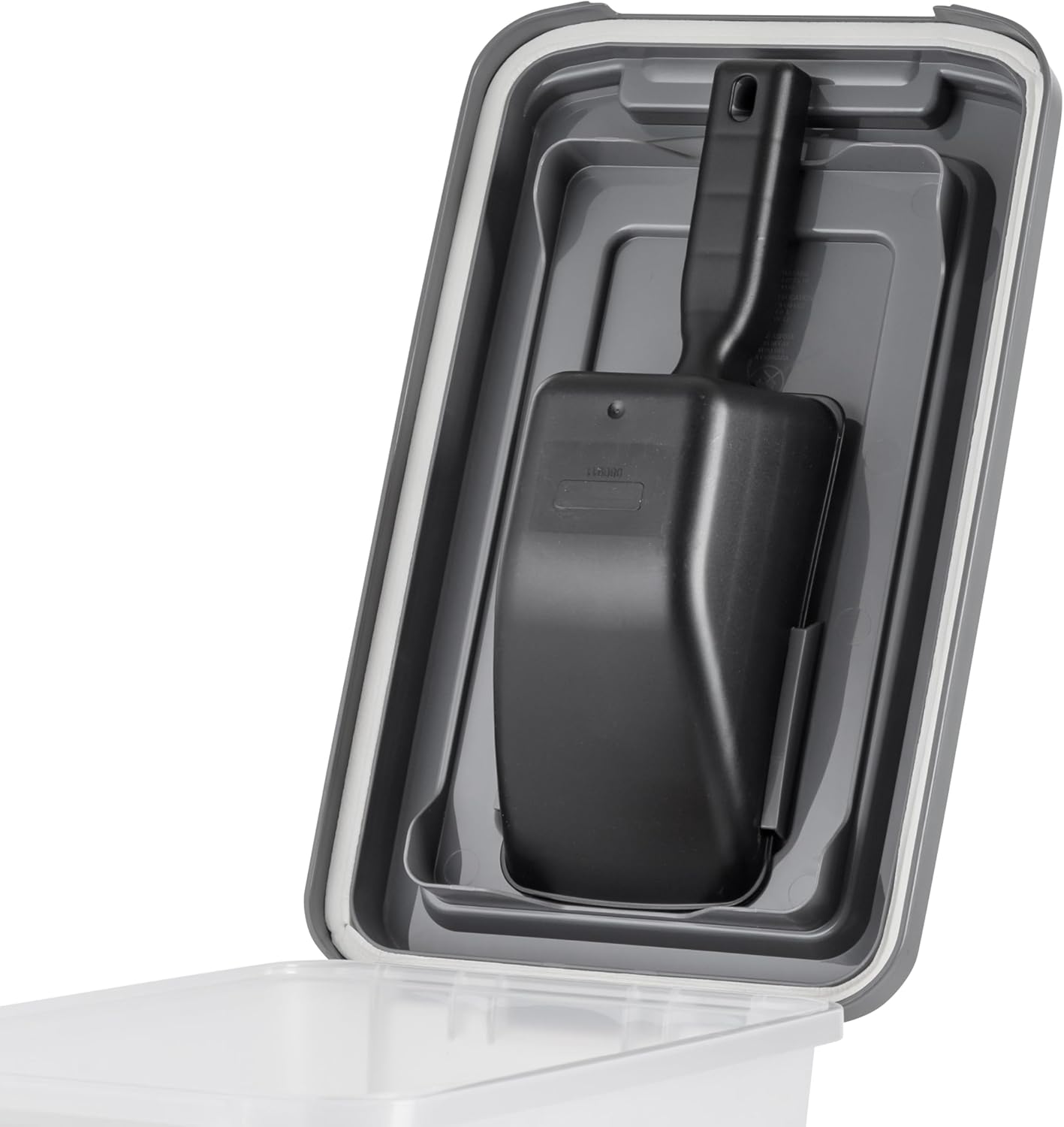 IRIS USA Dog Food Storage Container, Airtight Lid, 2-Cup Scoop, Up to 13 Pounds Pet Food Storage, Versatile Pet Food Bin, Treats, BPA Free, Dark Gray - Image 10
