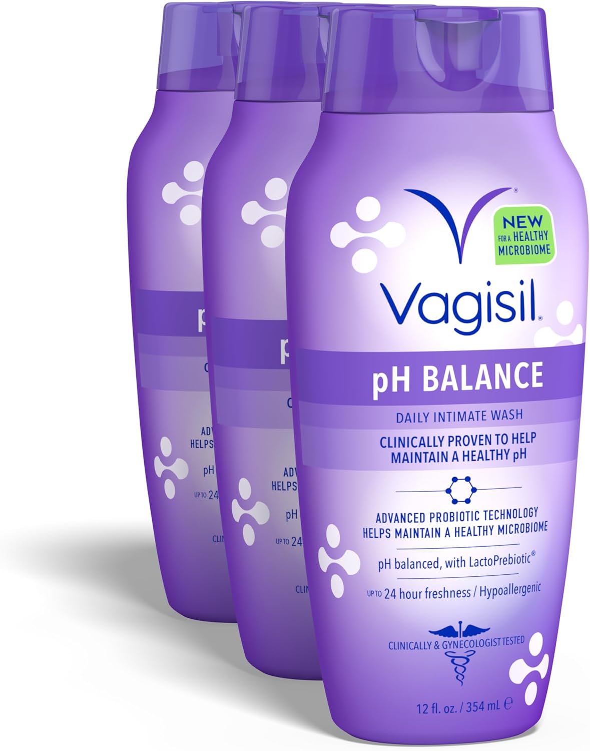 Vagisil Feminine Wash for Intimate Area Hygiene, pH Balance, Gynecologist Tested, Hypoallergenic, 12 oz, (Pack of 3) - Image 2