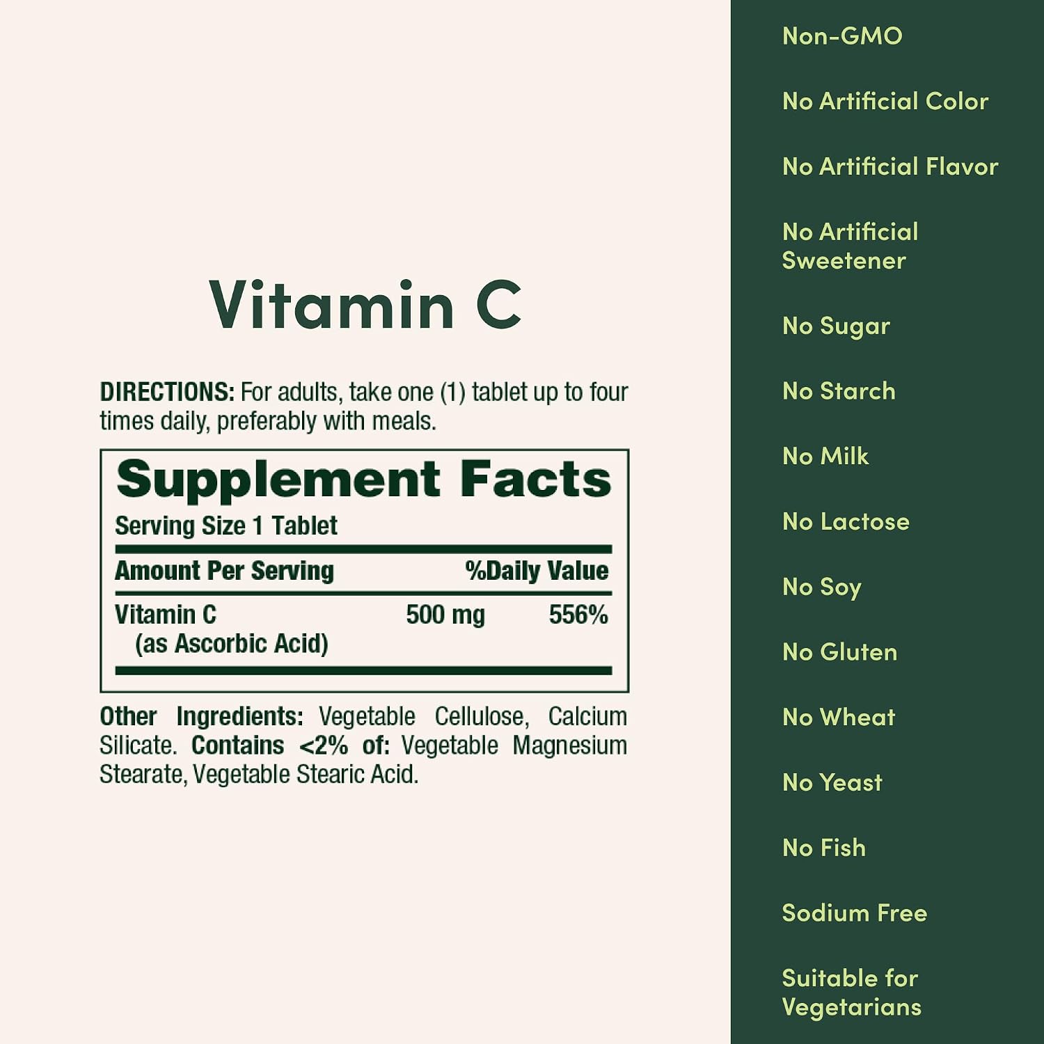 Nature's Bounty Vitamin C 500mg, Supports a Healthy Immune System, Daily Vitamin Supplement, 250 Vegetarian Tablets - Image 6