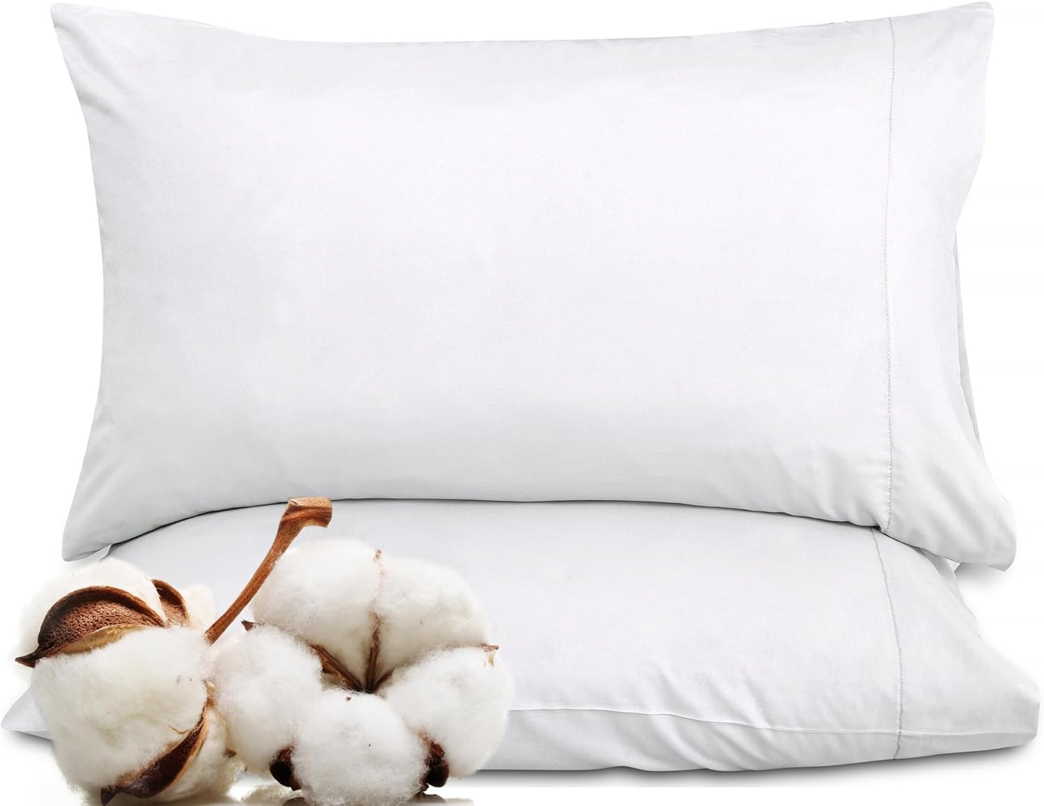 Royale Linens White Cotton Pillow Cases King Size Set of 12 - Bed Pillow Covers - 100% Cotton Pillowcases - Soft & Cooling - Envelope Closure - Hotel Quality Bulk Pillowcases 20" x 40" - Image 10