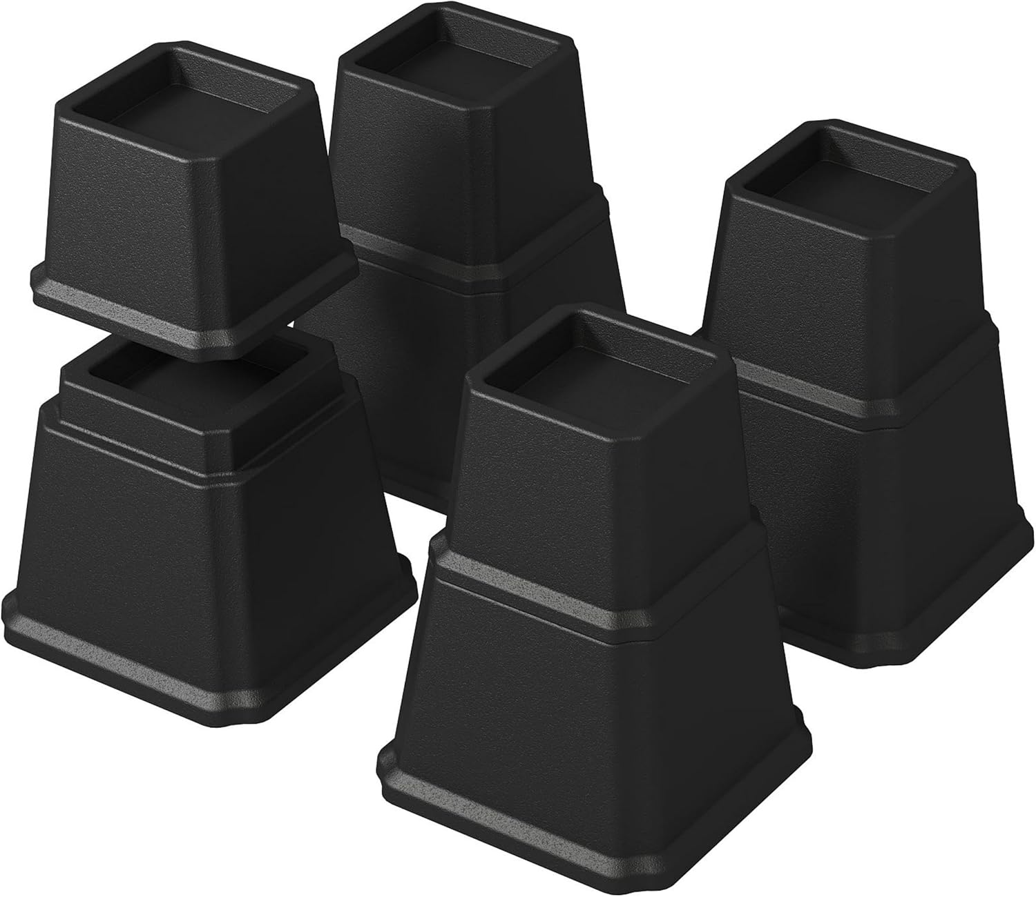 Bed Risers 7 inch Heavy Duty in Adjustable Heights of 7, 4 or 4 Inches Bed Elevators, 1,500 lbs Lifts Up Furniture Riser for Sofa and Table Set of 4, Black - Image 2