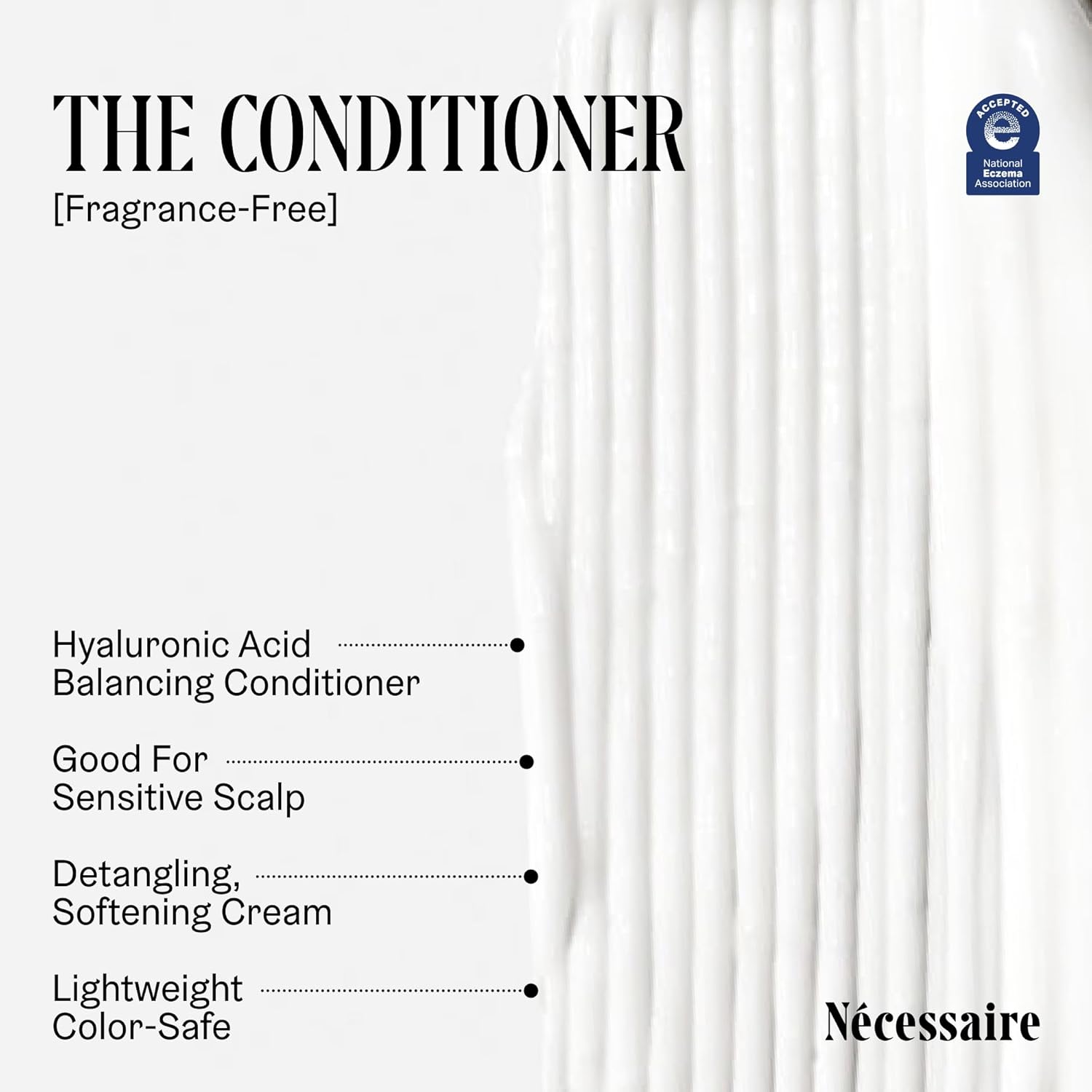 Nécessaire The Conditioner. Fragrance-Free. Hydrating Treatment For Scalp + Hair. Hyaluronic Acid. Hypoallergenic. Dermatologist-Tested. Non-Comedogenic. No Silicones. 250 ml / 8.4 fl oz - Image 5