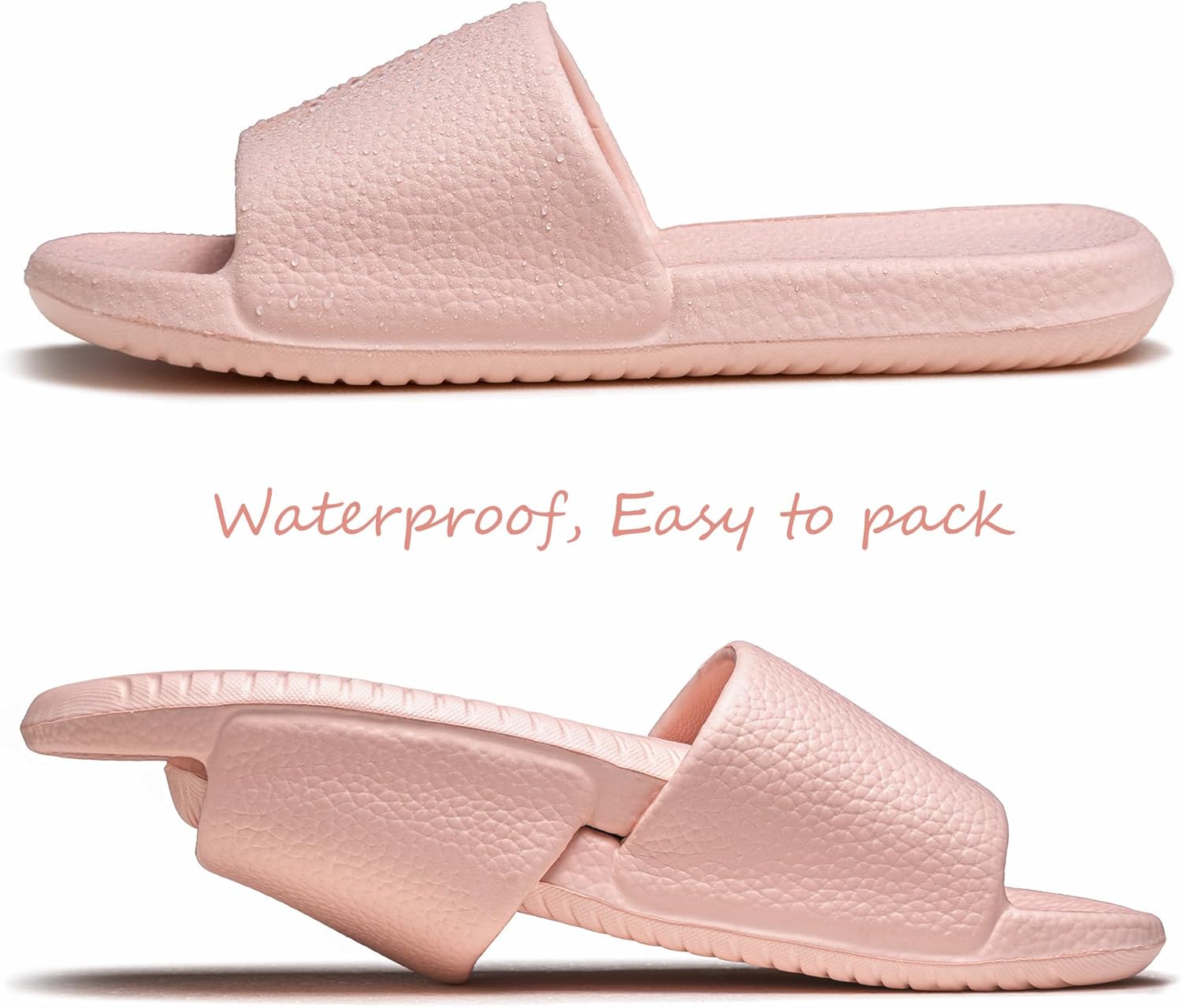Happy Lily Shower Shoes for Women, Non-Slip Shower Slippers Quick-drying Material, Ultra-soft Lightweight Slide Sandals with Simple Style - Image 4