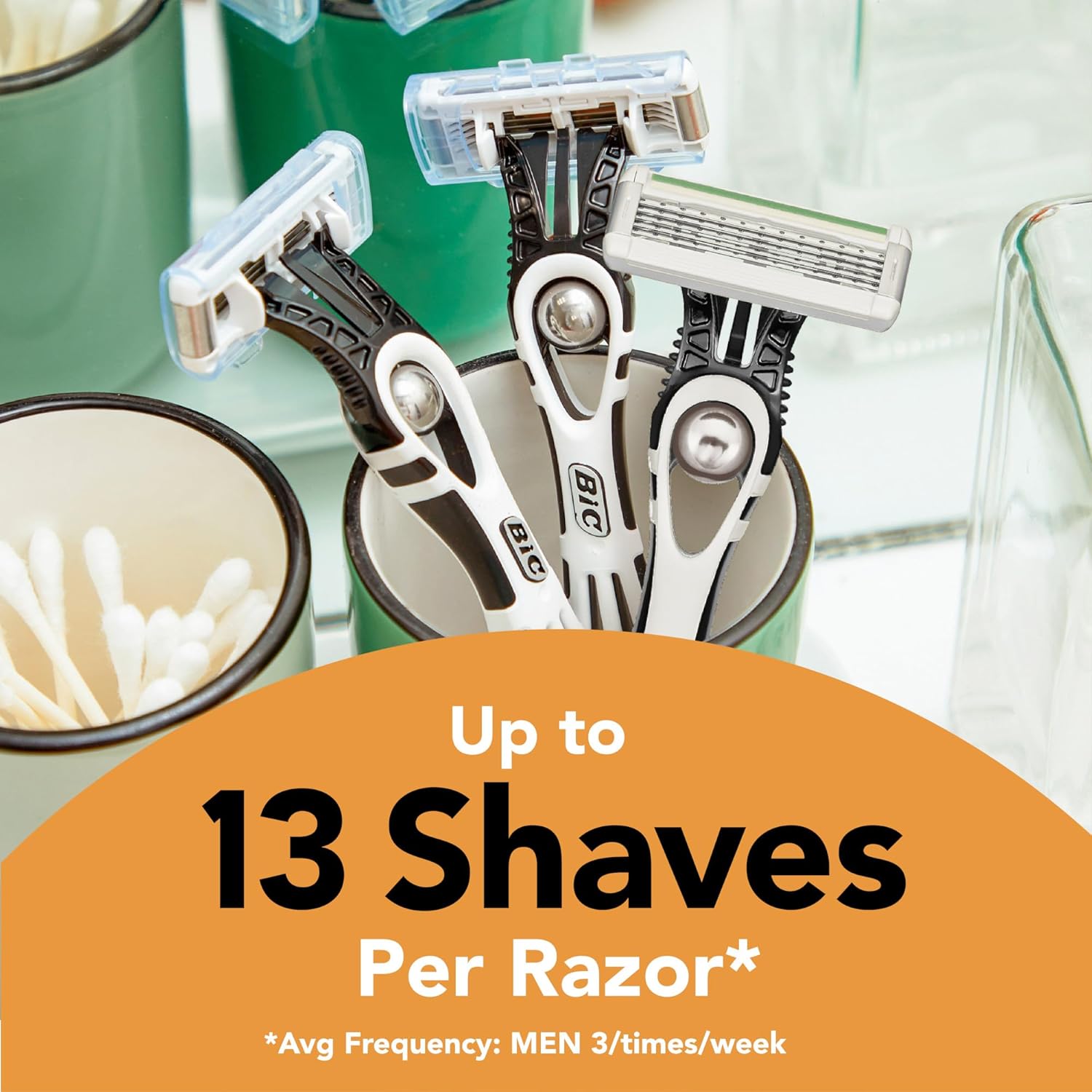 BIC Flex 5 Sensitive Men's Disposable 5-Blade Razors, Comfortable Shave, 5-Pack - Image 4