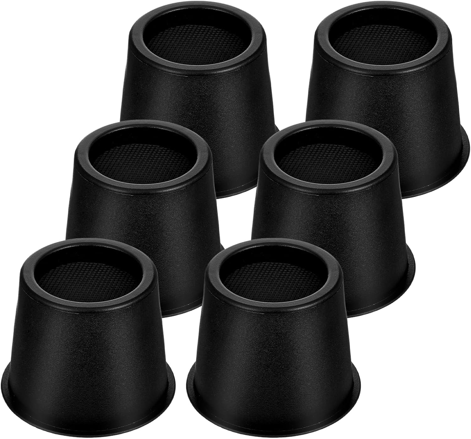6 Pack Black Bed Risers 4 Inch Heavy Duty, Round Furniture Risers for Bed Desk Leg Table Sofa Couch, Support up to 3300 Lbs - Image 2