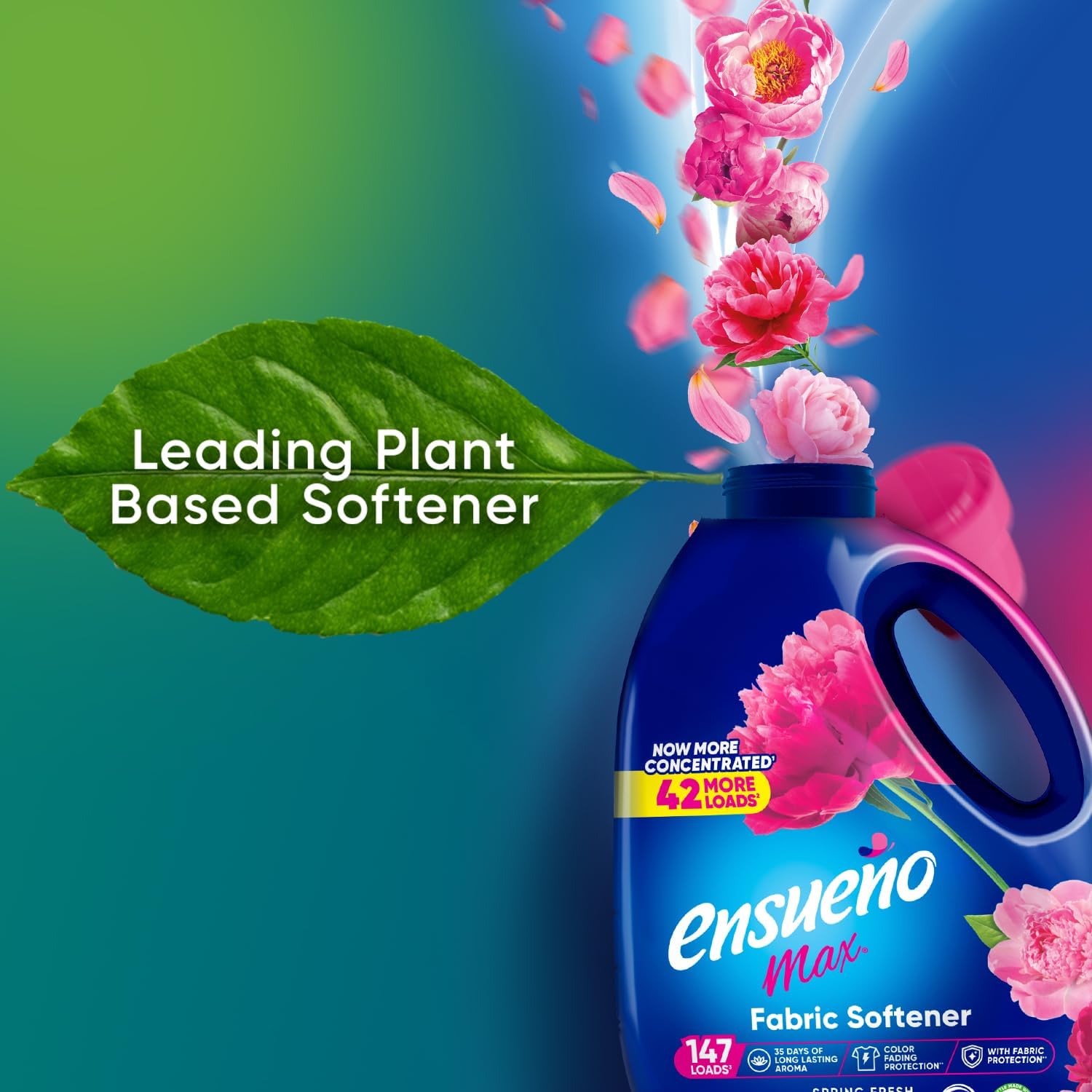 Ensueño Max Liquid Fabric Softener - Spring Fresh Scent - 125 fl oz - Color-Safe Fabric Softener Liquid - Softens 147 Loads - Reduces Wrinkles & Static - Image 6
