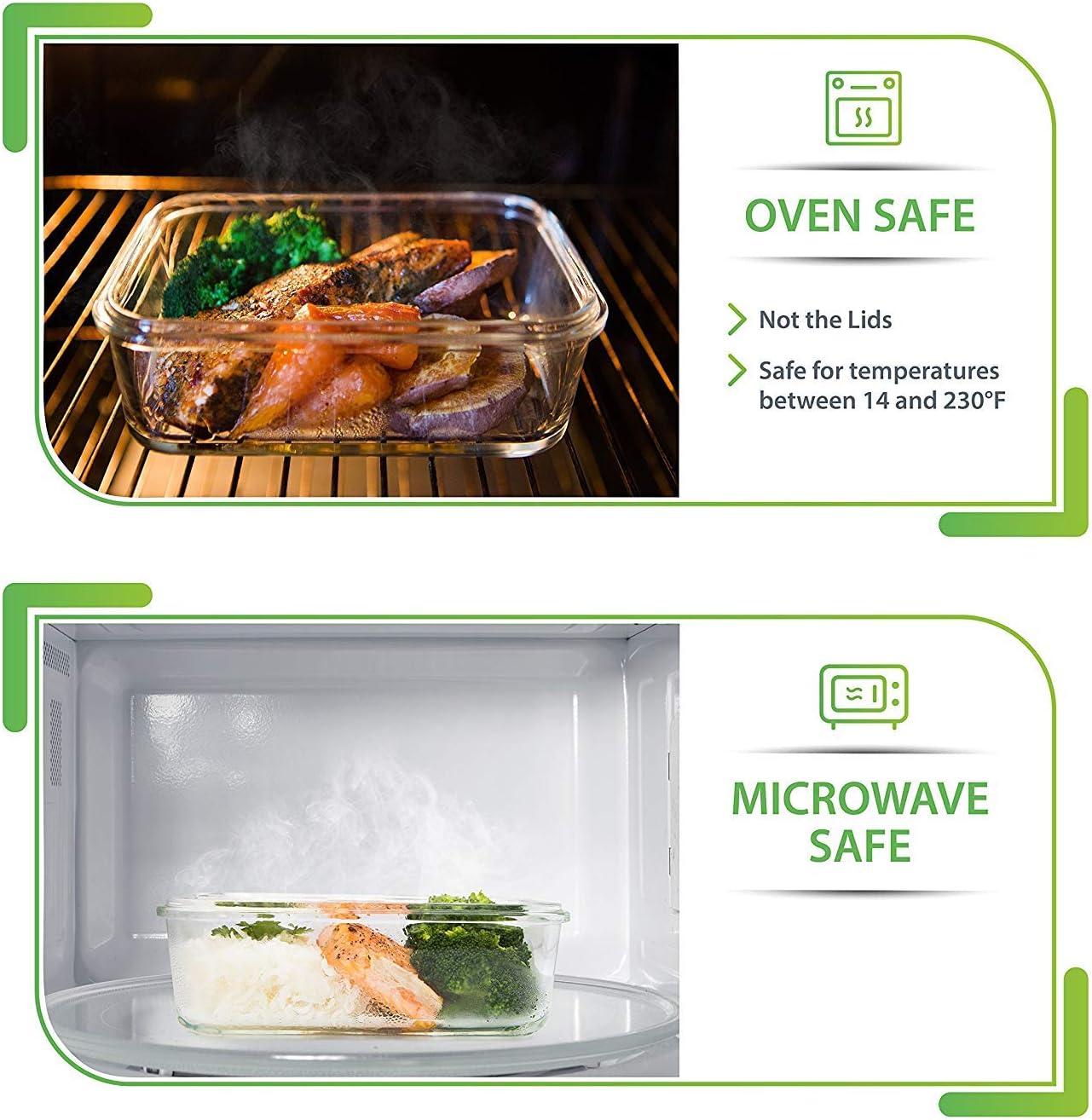 PrepNaturals 5 Pack 30 Oz Glass Meal Prep Containers - Dishwasher Microwave Freezer Oven Safe - Glass Storage Containers with Lids (Multi-Compartment) - Image 4