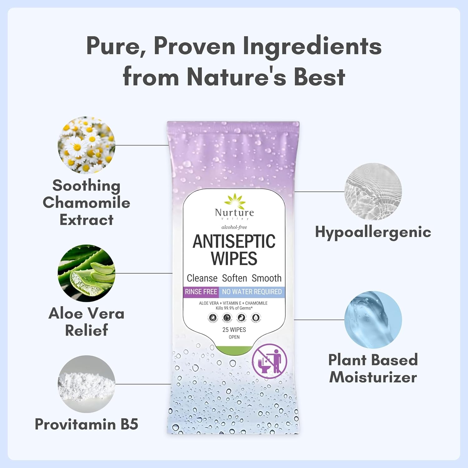 Nurture XL Antibacterial Body & Hand Sanitizing Wipes | Alcohol-Free Antiseptic Wet Towelettes for Germ Removal, Disinfecting Skin, Sanitizing Hands |Cleaning Cloths | Adults & Baby | Thick & Strong - Image 6