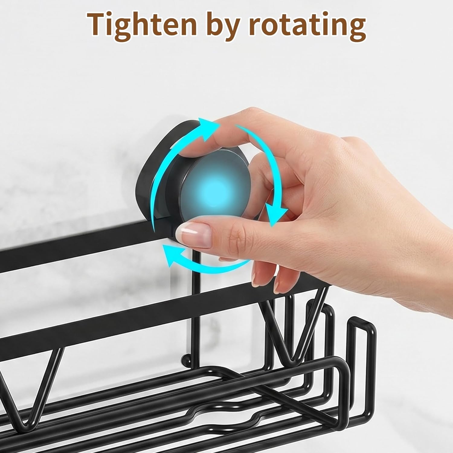 KEGII Shower Caddy Suction Cup – Removable Suction Bathroom Organizers Shelf with Soap Holder, Razor Holder & Hooks, Rustproof Shower Storage for Renters, No Drilling Black Bathroom Storage Basket - Image 6