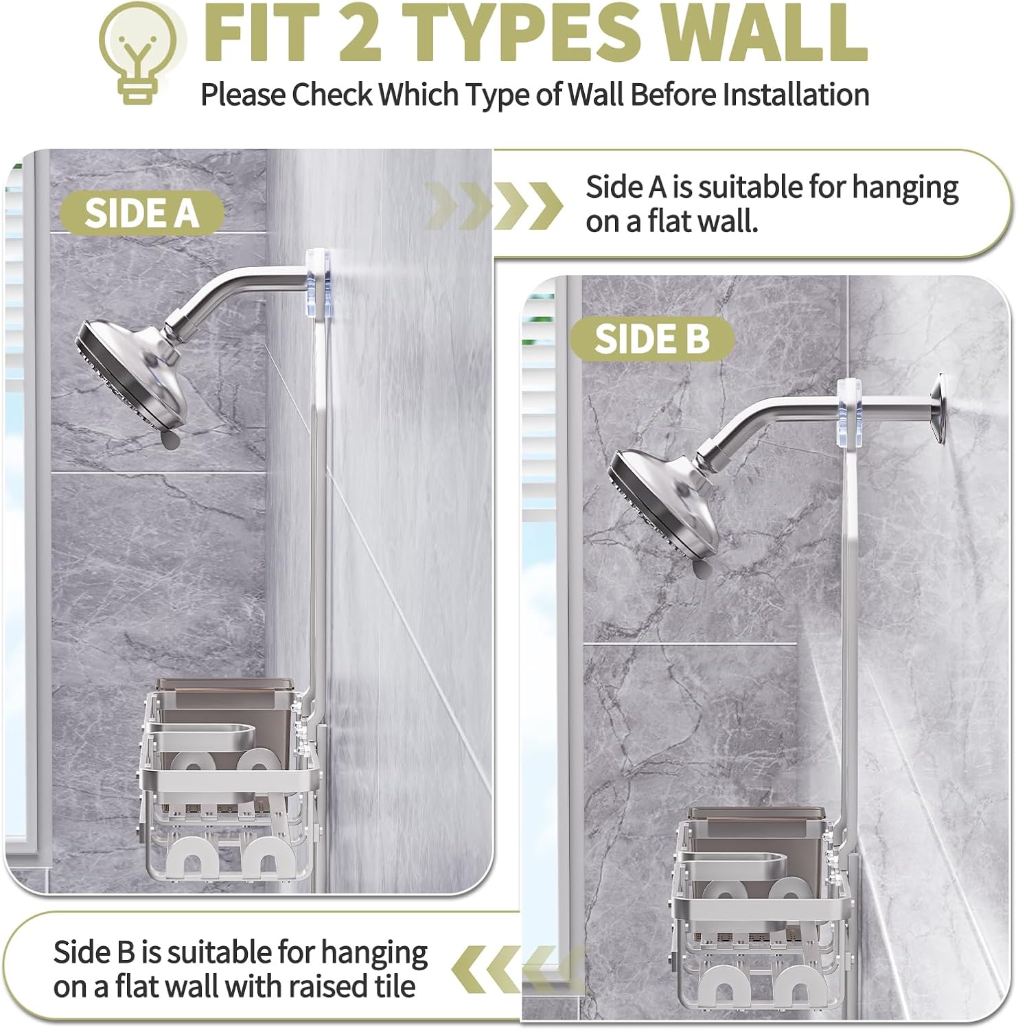 GAOKASE Aluminum Shower Caddy Hanging, Never Rust Shower Organizer- 4 Levels with adjustable Height 10 Hooks for Razor/Sponge - Rack with Soap Basket (Silver) - Image 9